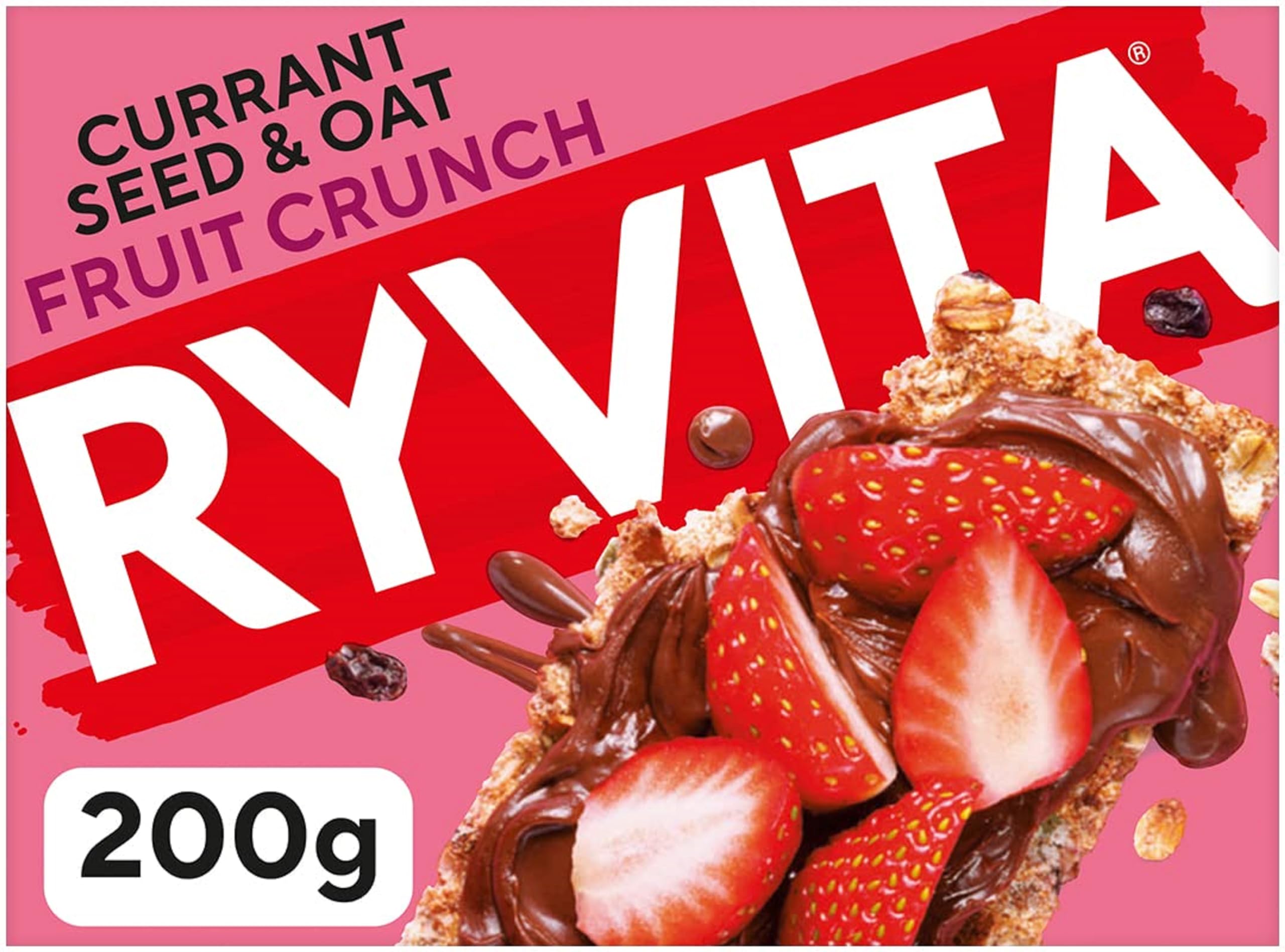Rywita Fruit Crunch Crispbread with Currants, Seeds and Oats | 8 x 200g Packs | High Fibre
