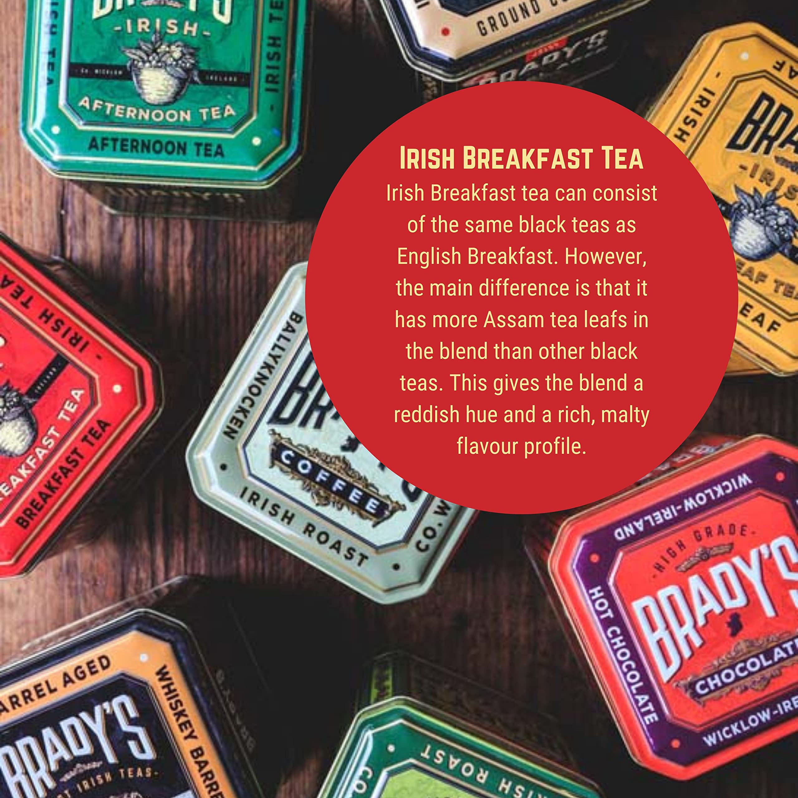 Brady's Irish Breakfast Tea - 40 Tea Bags - Rich Malty Black Tea Blend in Tin 3
