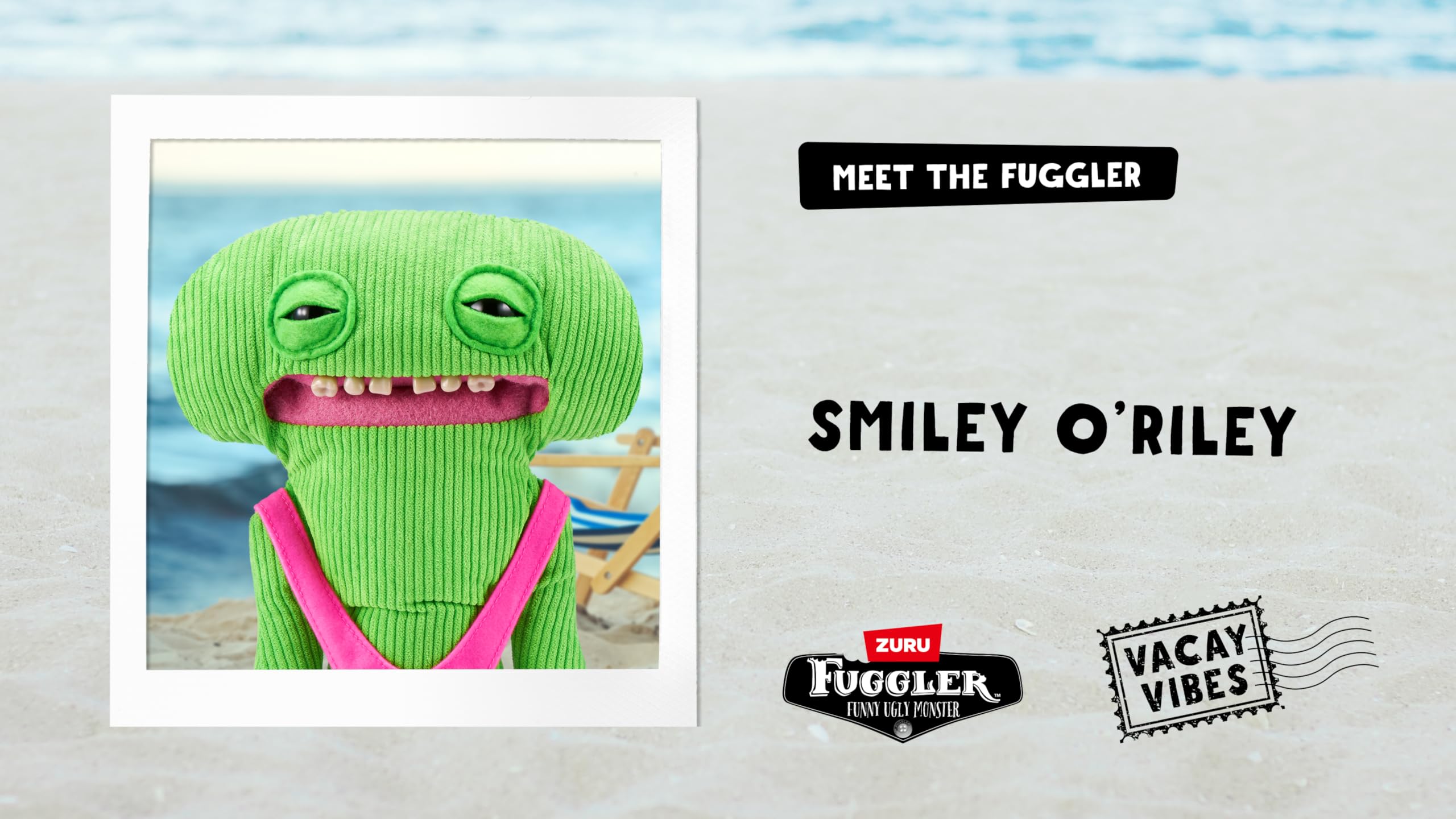 Fuggler Vacay Vibes Smiley O Riley Plush Toy - 9-inch Soft Doll | Cotton Material | Ages 4+ 6
