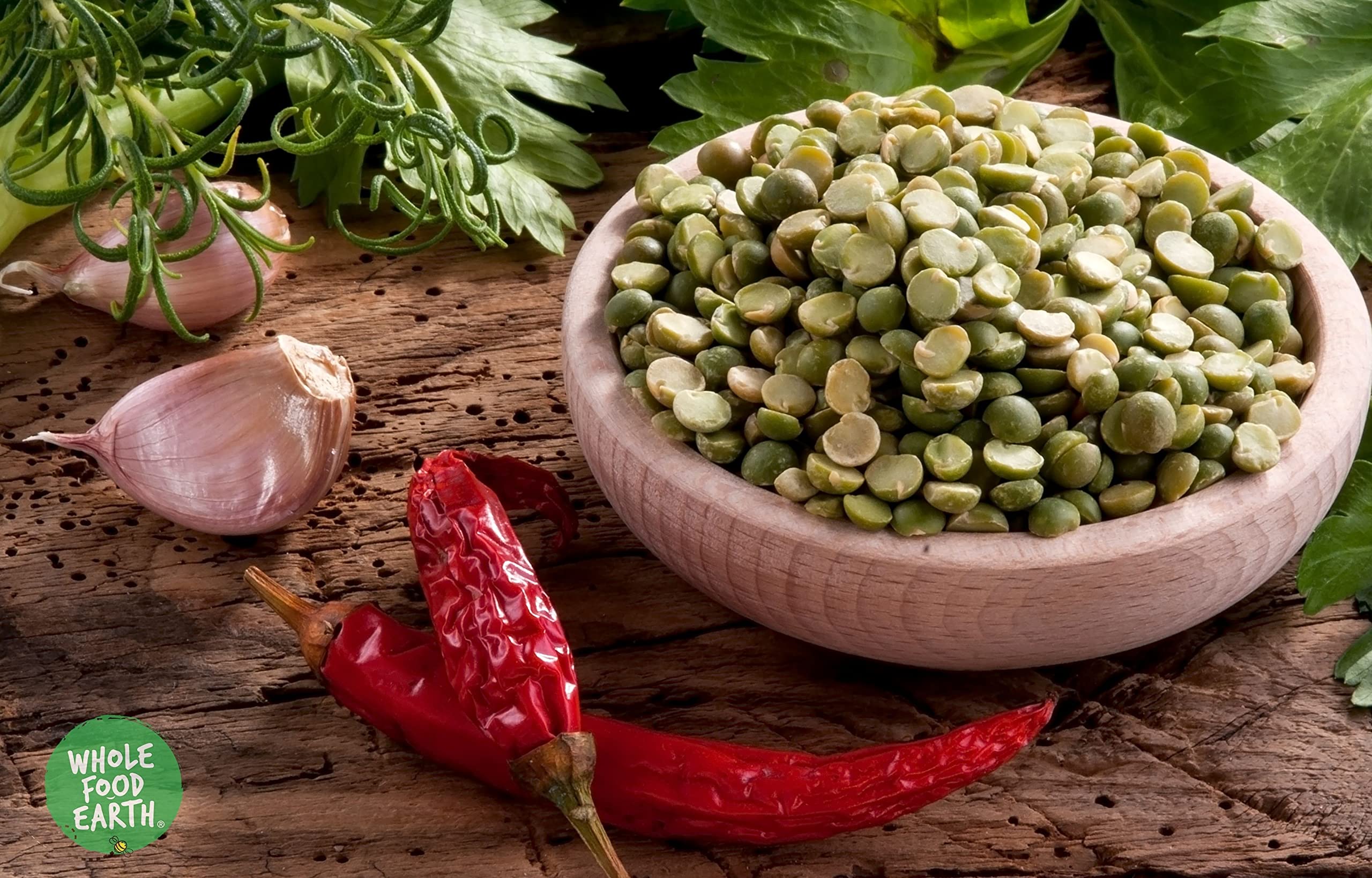 Wholefood Earth Green Split Peas - 1 kg Bag | High Fibre & Protein | GMO Free 4
