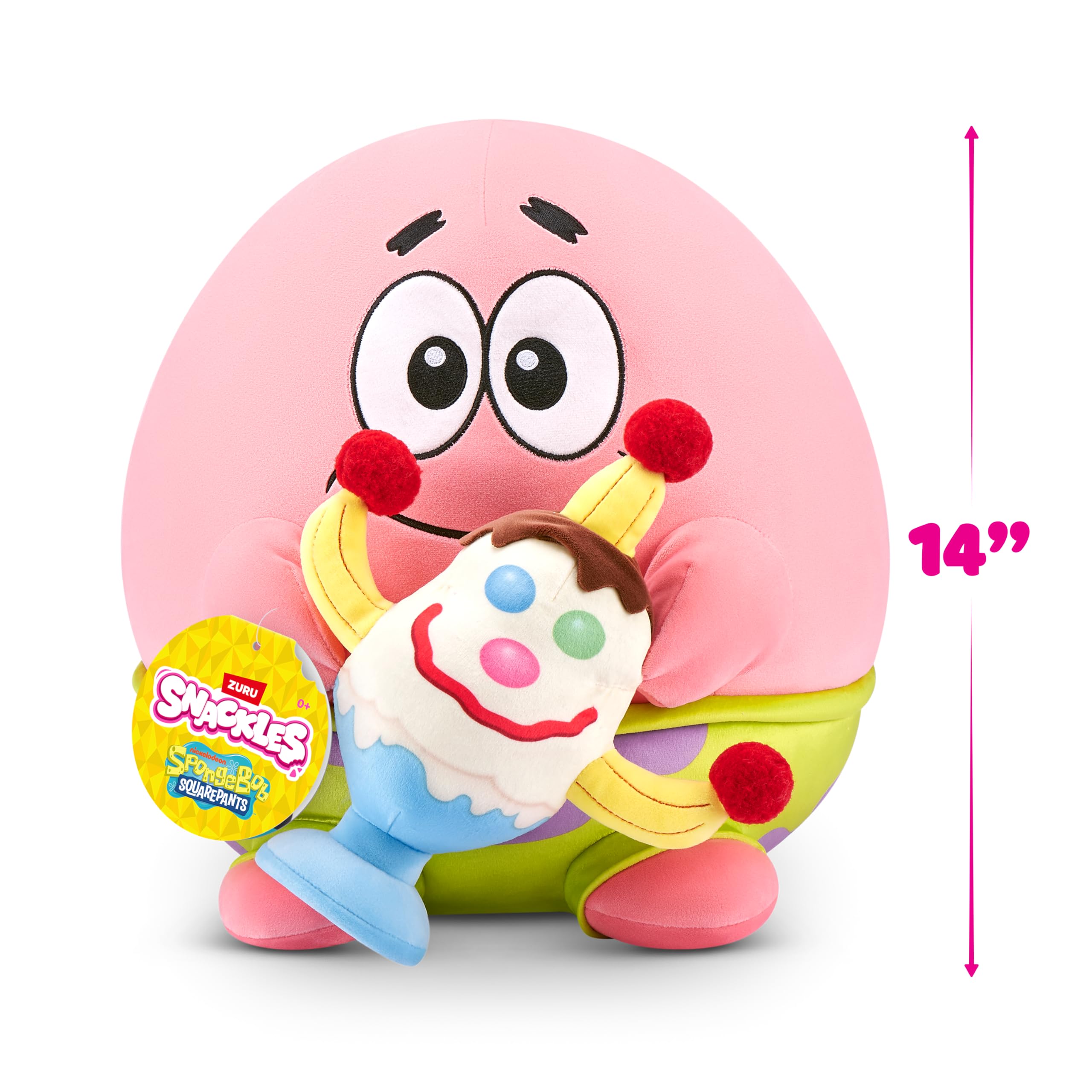 Snackles 14-inch SpongeBob SquarePants Patrick Star Plush - Super-Soft Stuffed Animal 11