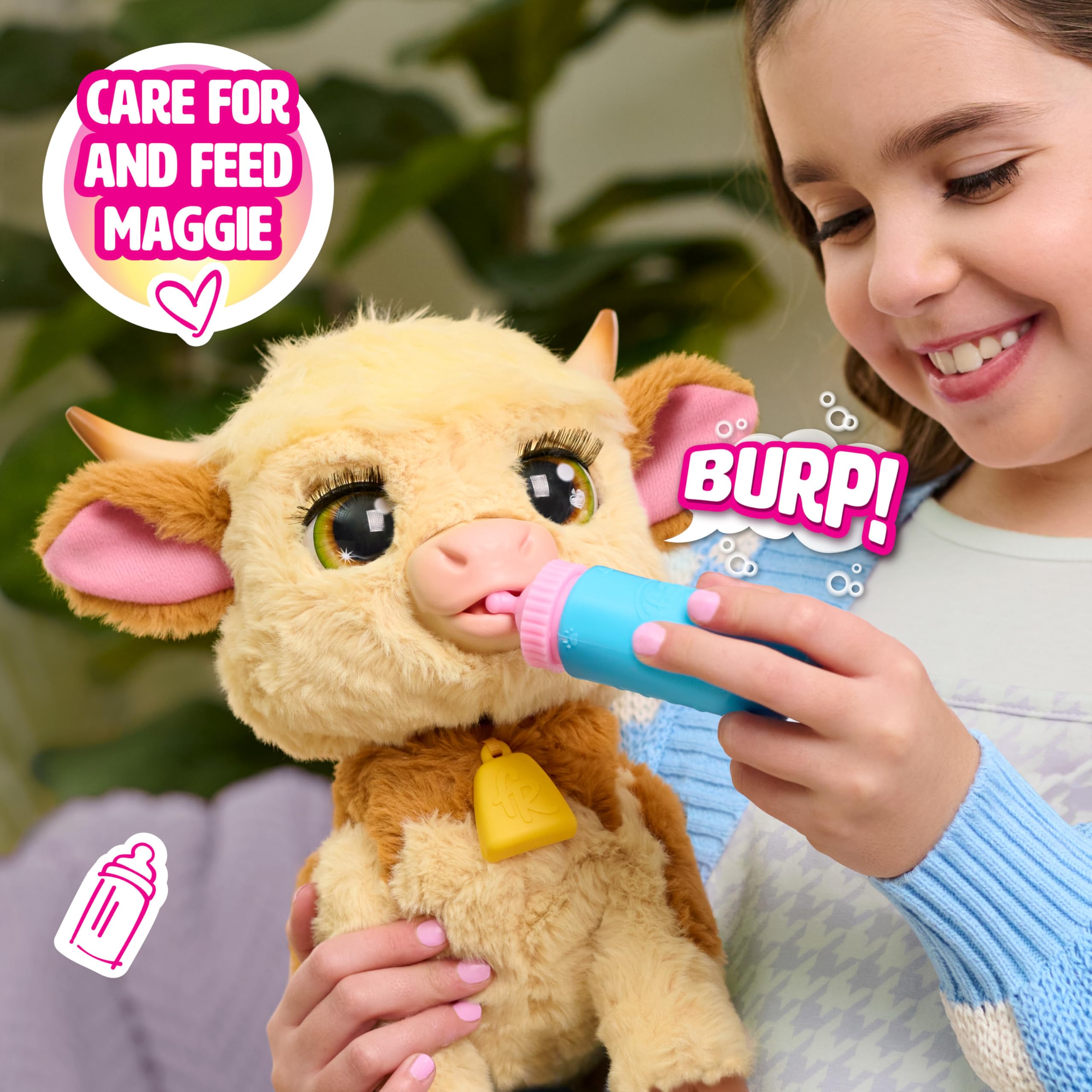 furReal Maggie the Feed & Follow Cow - Interactive Plush Toy for Ages 4+ 2