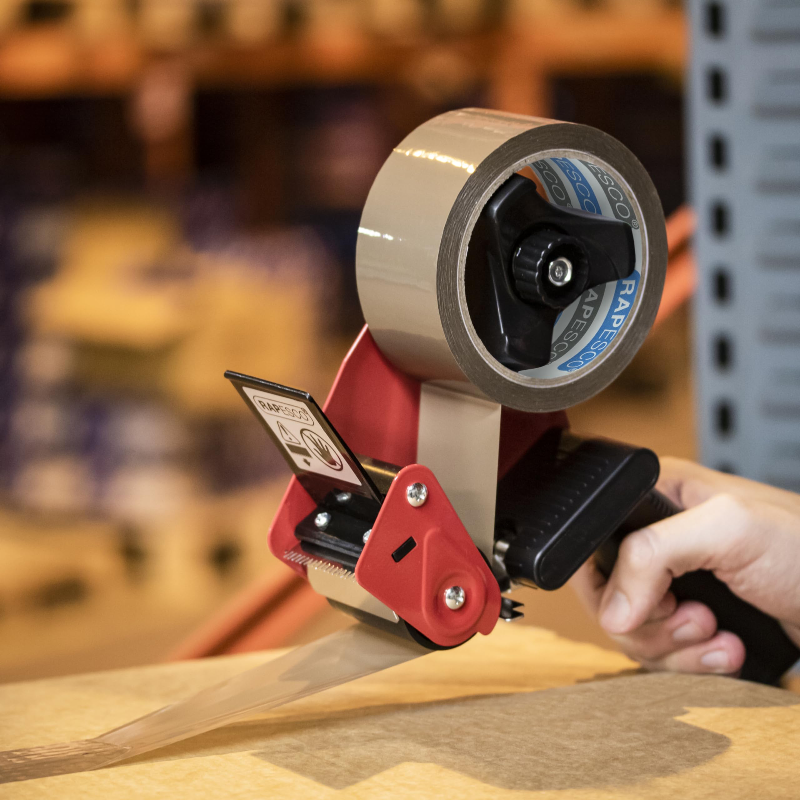 RAPESCO 1581 Packaging Tape Dispenser - Heavy-Duty Pistol Grip | Includes 5 Brown Tapes 7
