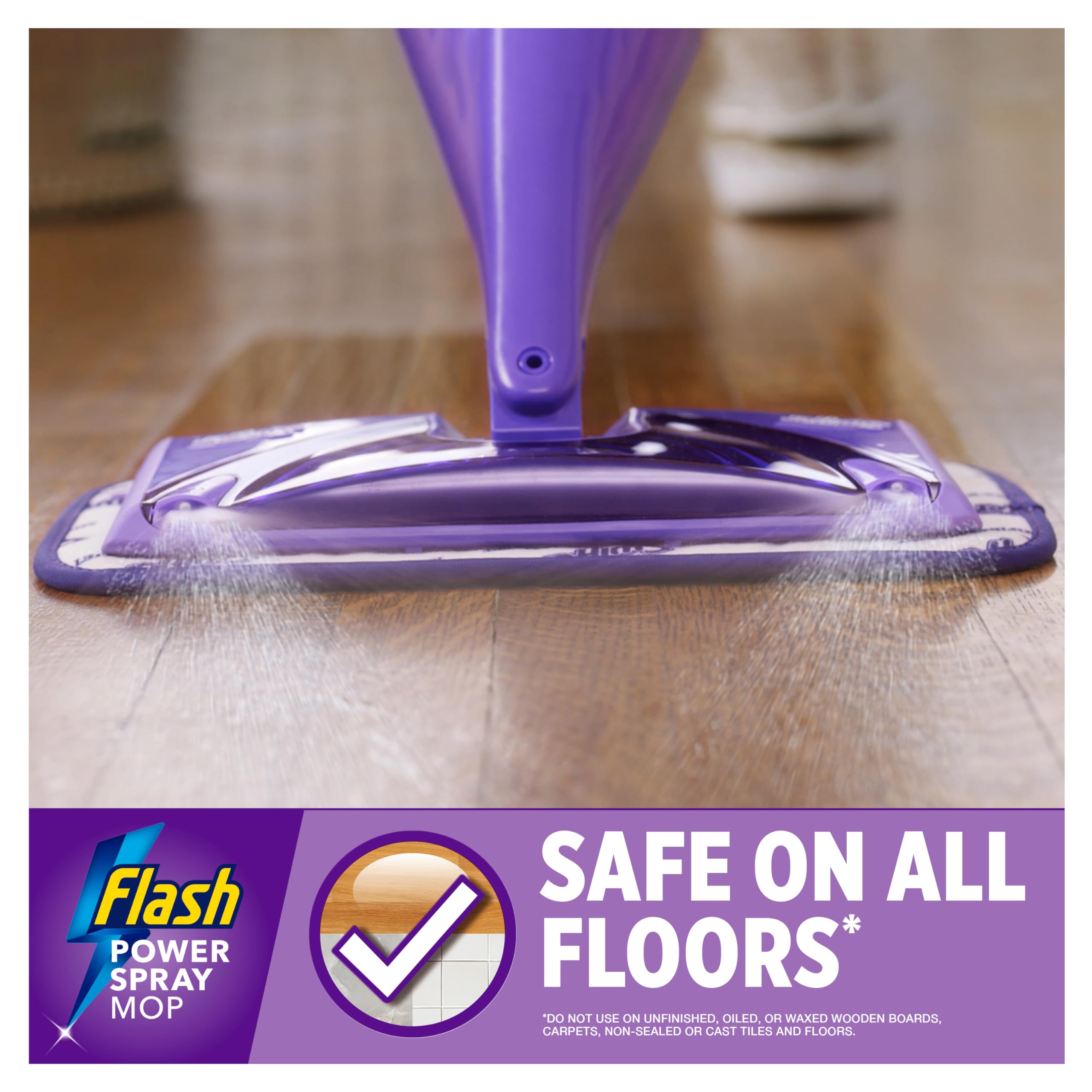 FLASH Power Spray Mop Microfibre Cloth - Washable & Reusable Pad | Purple 6