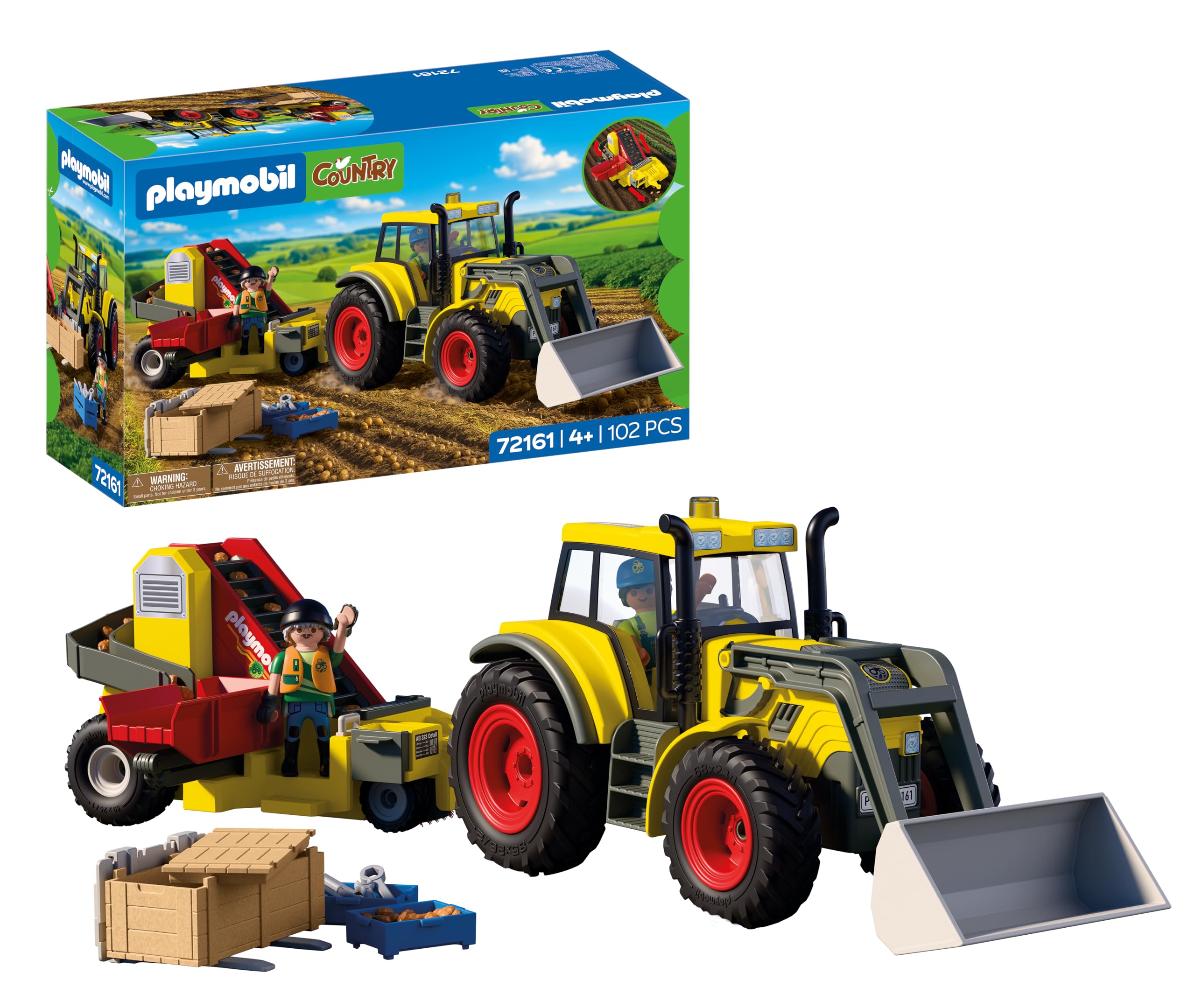 Playmobil Large Tractor with Potato Harvester - Ages 4+ | Plastic | 72161 1