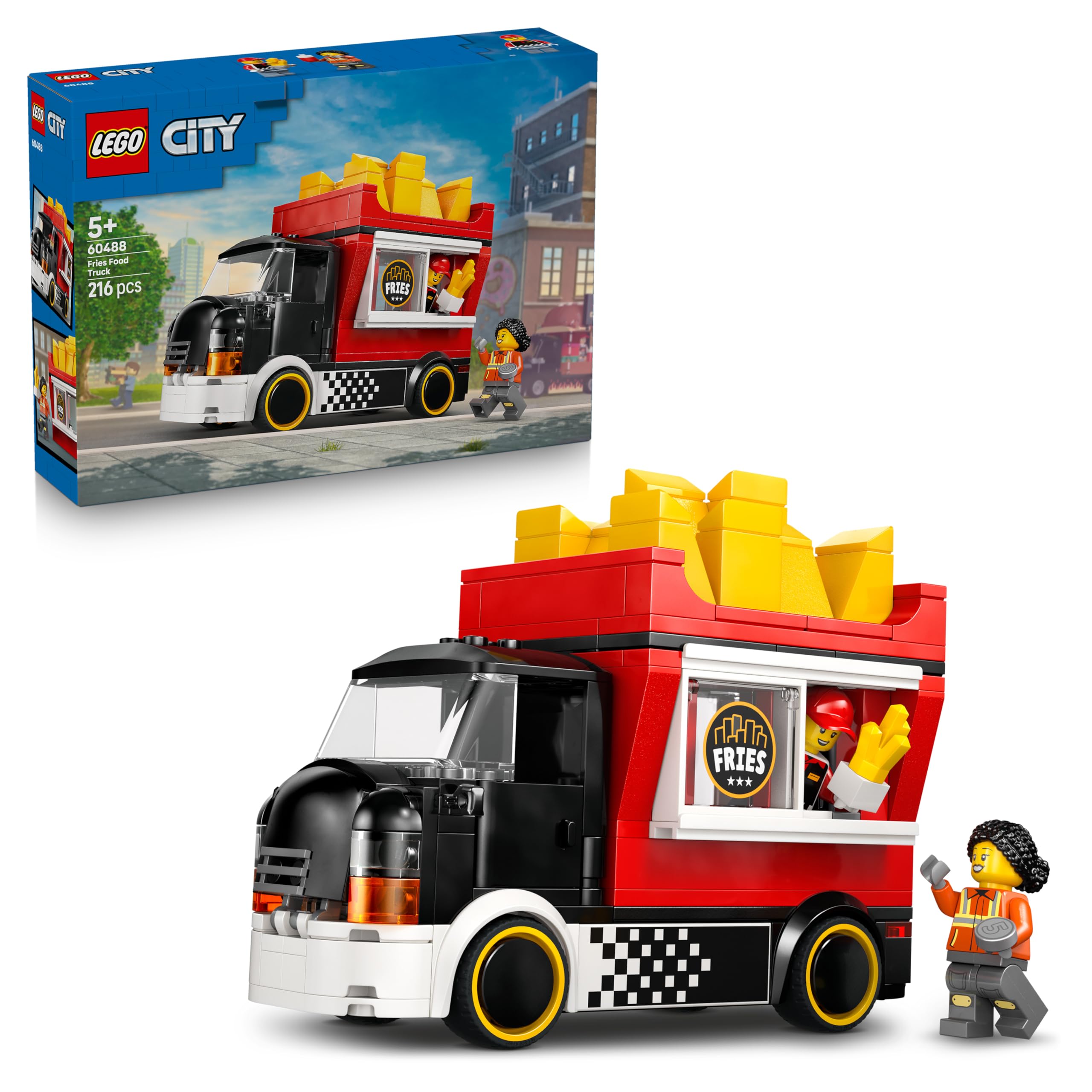 LEGO City Fries Food Truck Toy Set 60488 | Ages 5+ | Includes 2 Minifigures 1