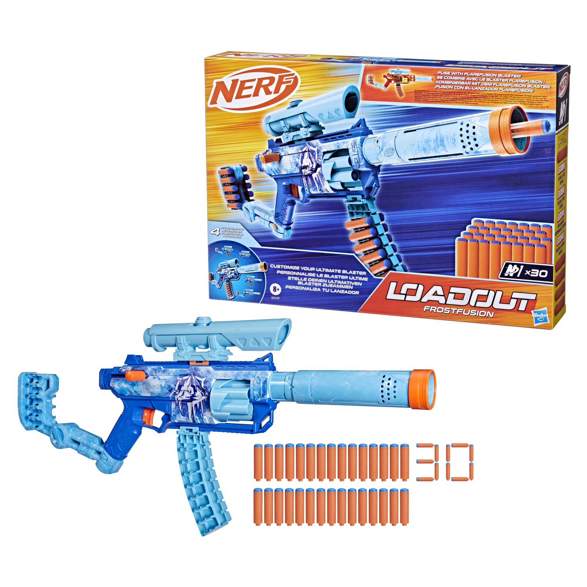Nerf Loadout FrostFusion Blaster Set with 30 N1 Darts | Ages 8+ 9