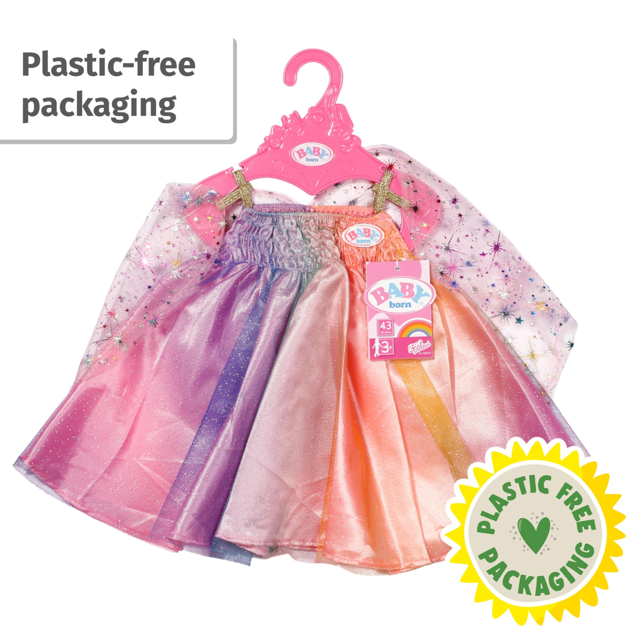 BABY born Rainbow Dress with Wings and Glitter for 43cm Dolls | Ages 3+ 7