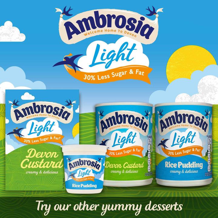 Ambrosia Light Devon Custard Pot, 30% Less Sugar & Fat, Calcium-Rich Dessert