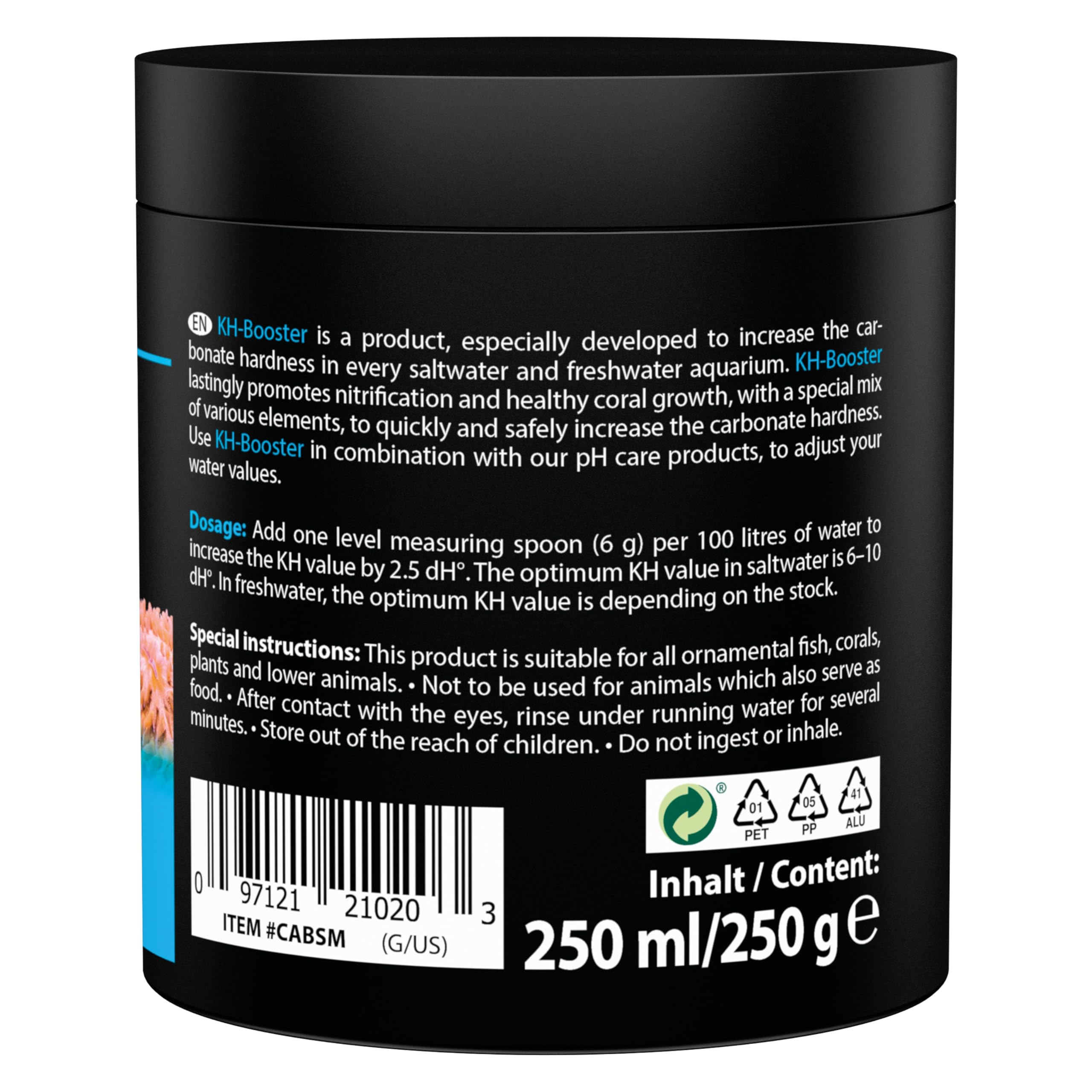 ARKA KH Booster Carbonate Hardness Powder 250g | Raises KH & Stabilizes pH 3
