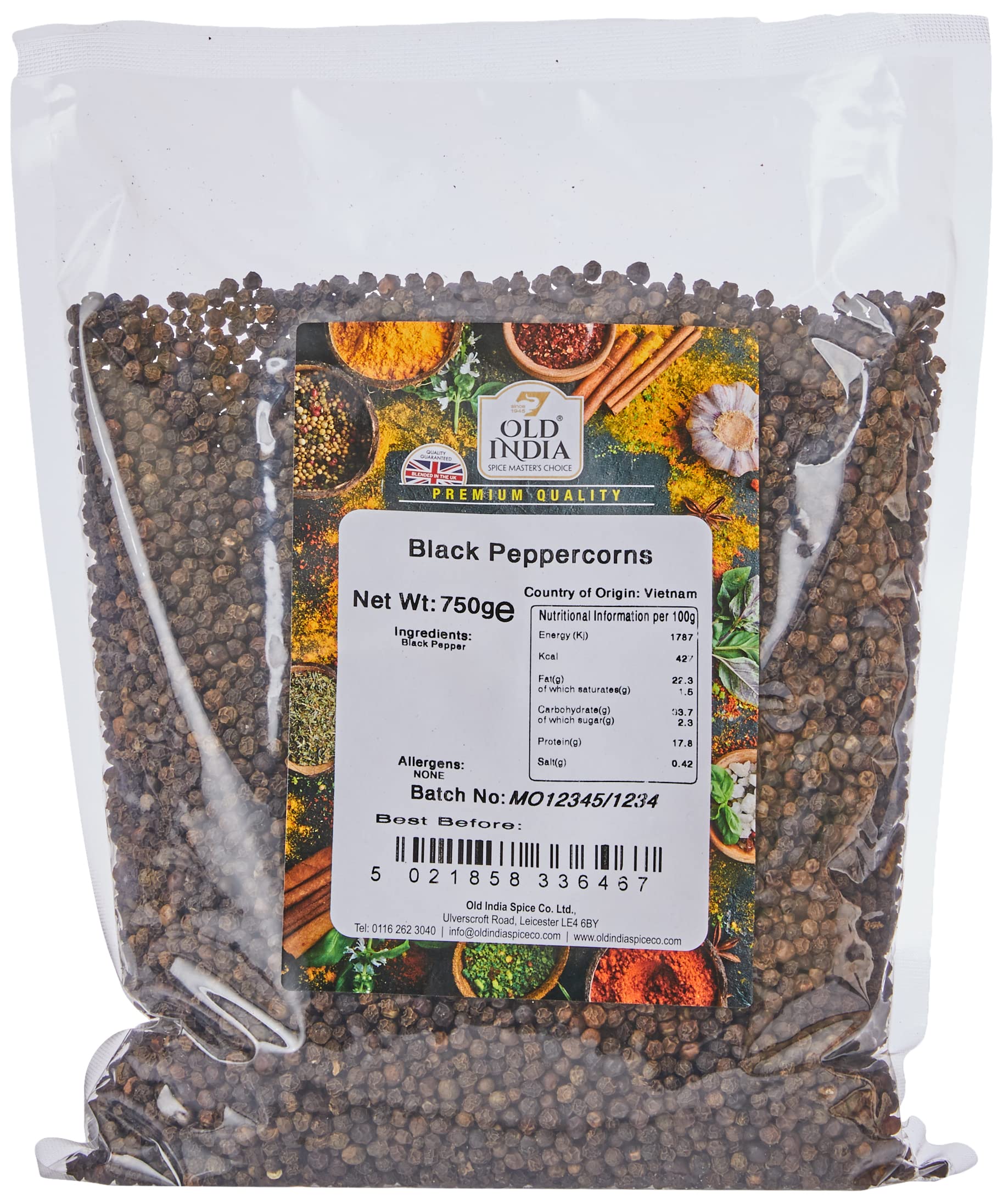 Old India Black Peppercorns - 100% Natural Whole Spice | 750g Bag 1