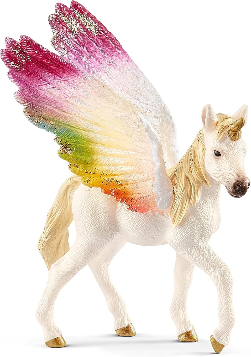 Schleich 70577 Unicorn Winged Rainbow Foal (Bayala) - Multicolored Fantasy Play Figure