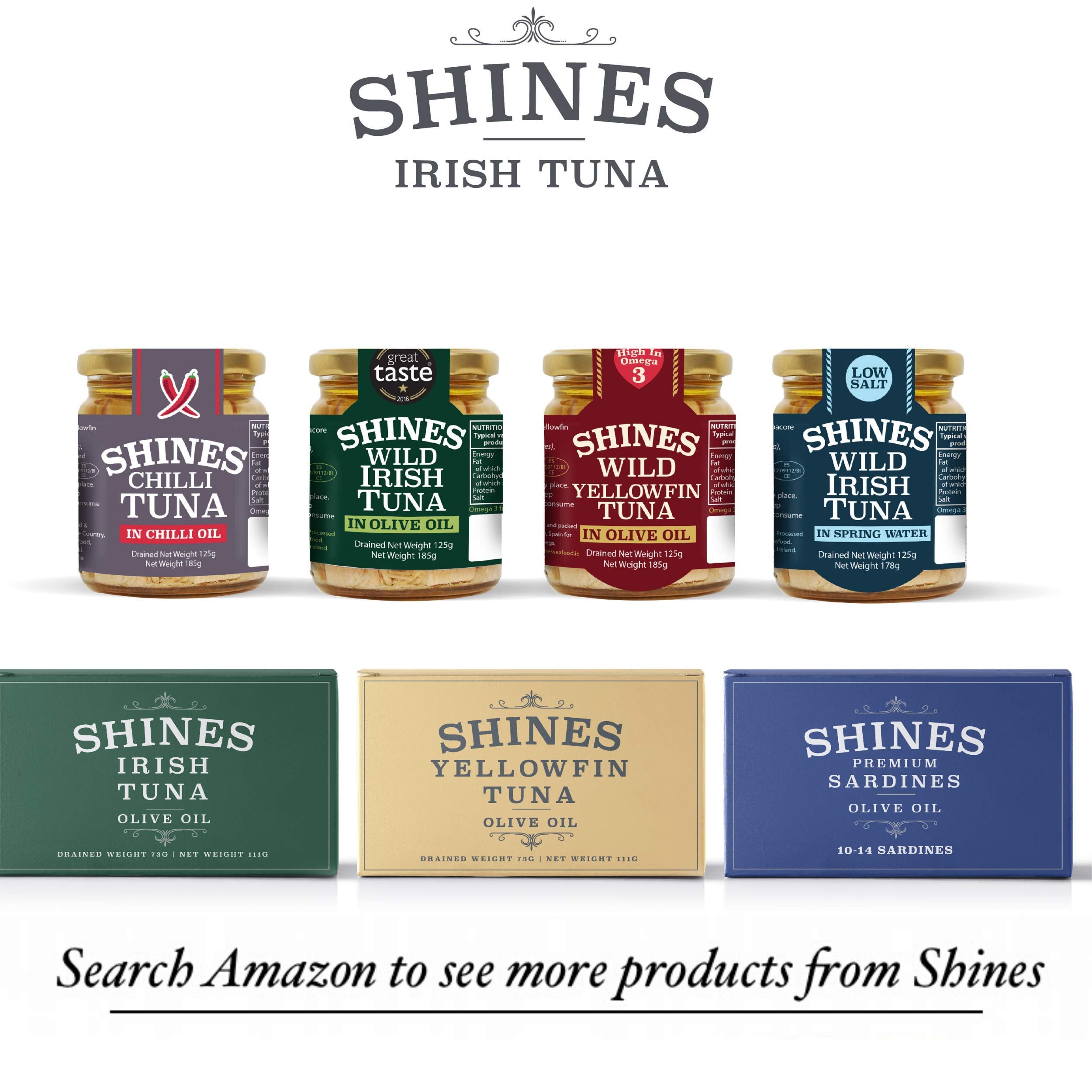 Shines Wild Irish Albacore Tuna in Olive Oil - 3 x 185g Tins | High Protein, Low Carb, Gluten-Free 7