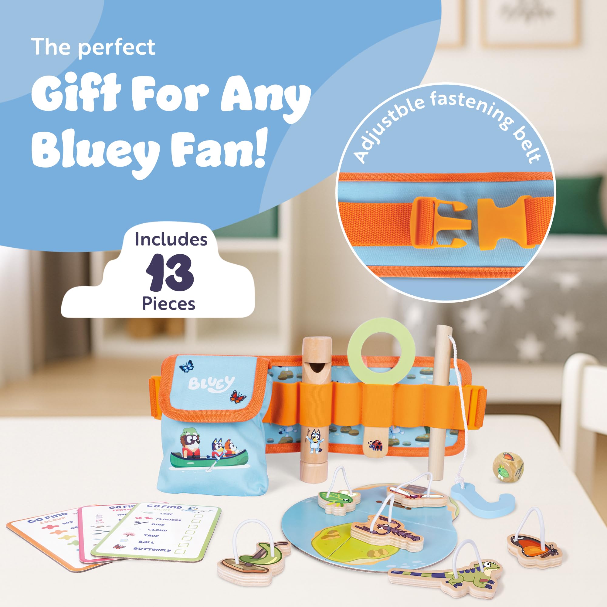 Bluey Adventure Belt 17 Piece Explorer Set with Compass and Magnifying Glass | Ages 4-8 | Unisex 7