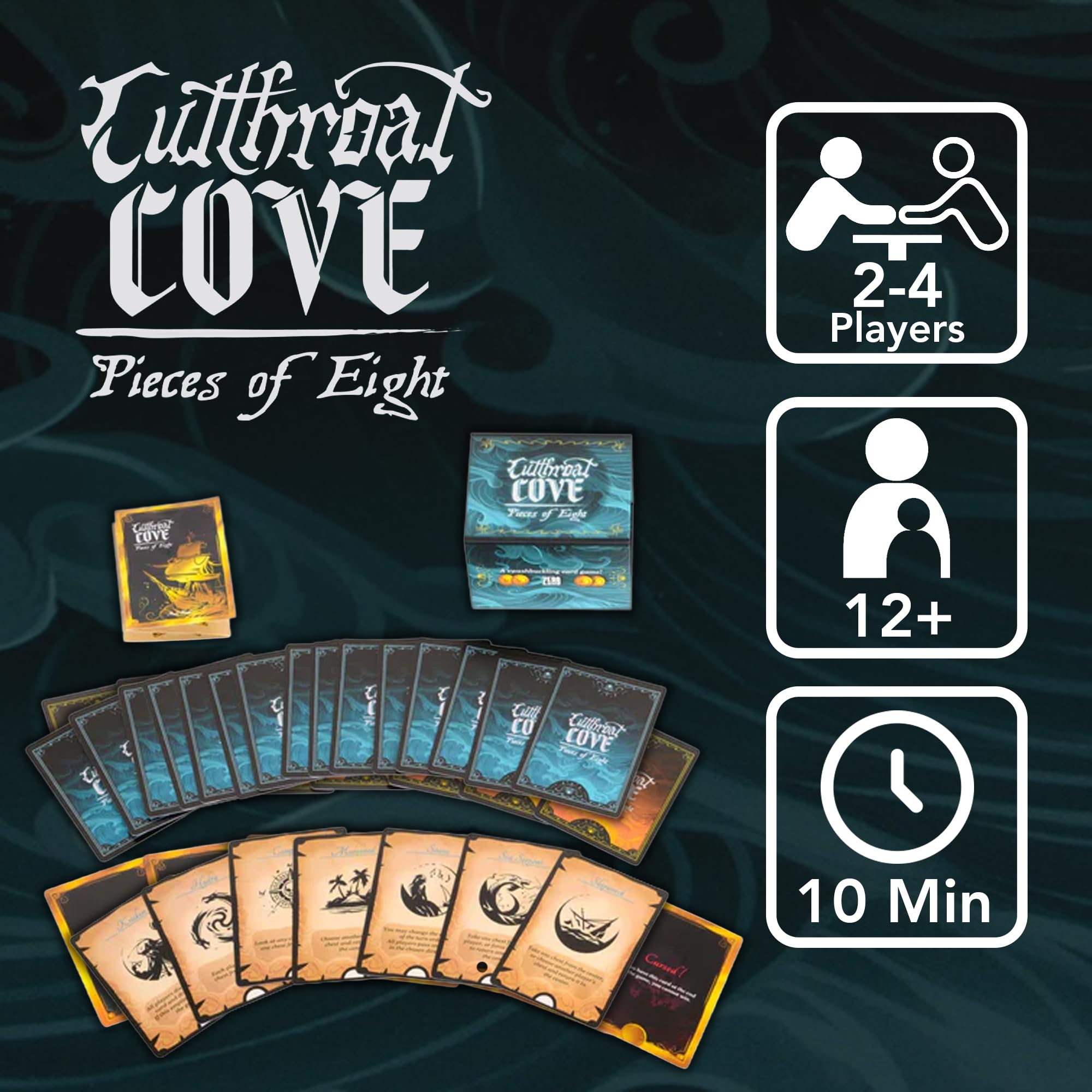 ZERO STRATEGY GAMES Cutthroat Cove: Pieces of Eight Card Game | 2-4 Players | 10-15 Min Playtime 2