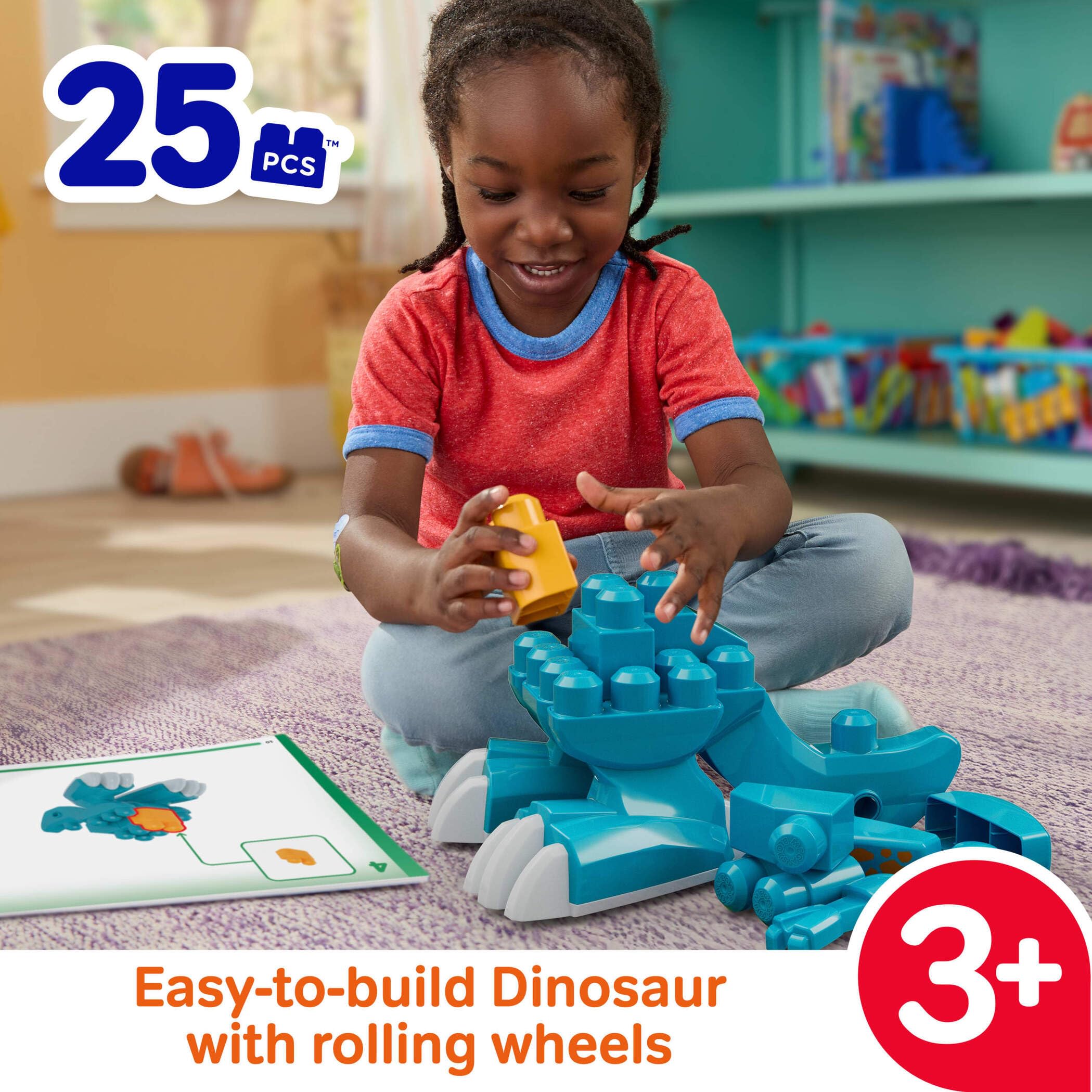 Mega Bloks Fisher-Price 3-in-1 Build & Chomp Dinosaur T-Rex Block Toy | Ages 3Y+ 2