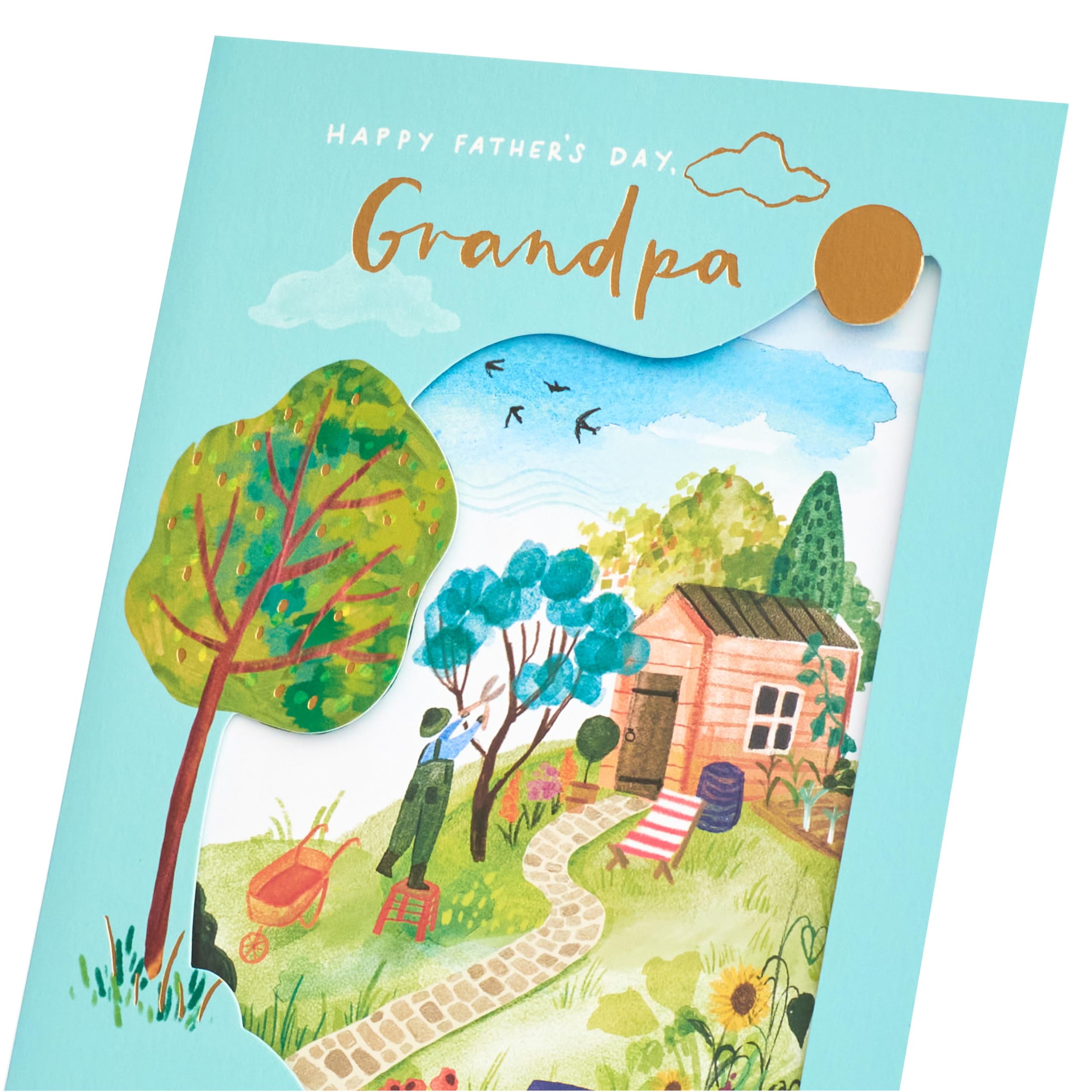 UK Greetings Father's Day Card for Grandpa | Gardening Design | 14.9 x 22.9 cm 4