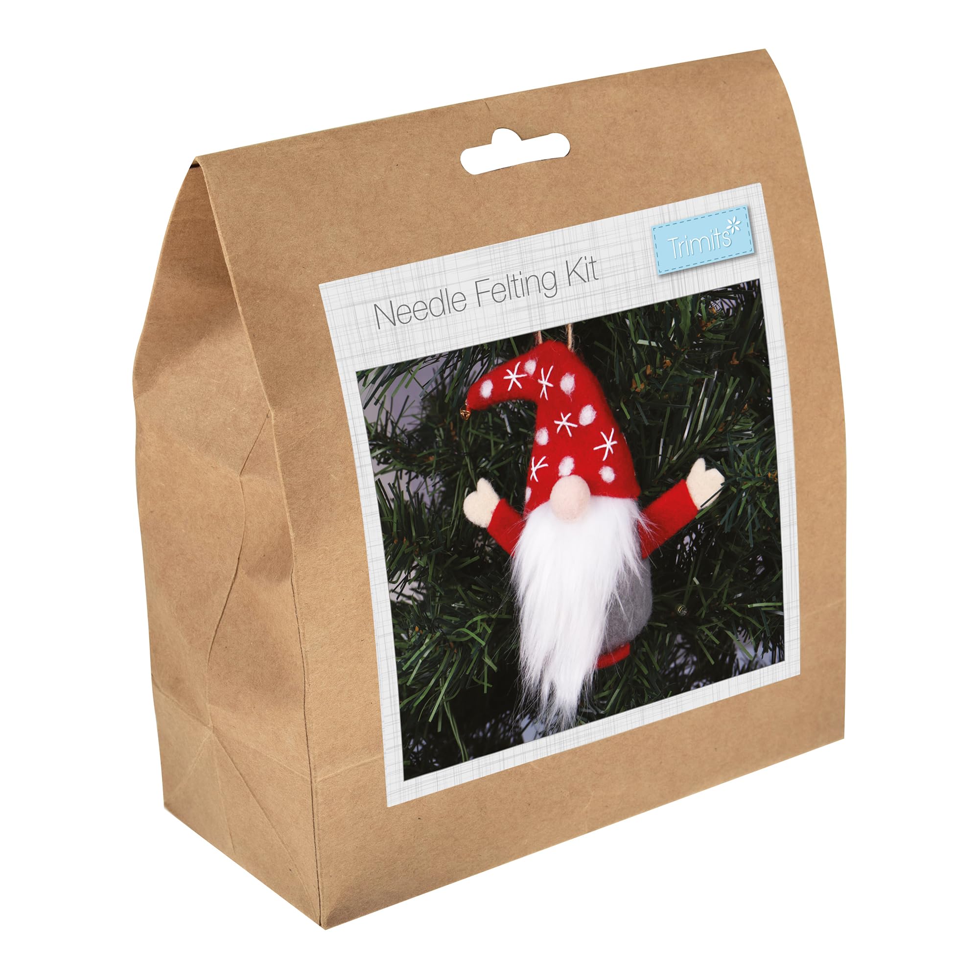 Trimits Needle Felting Craft Kit - Gonk Christmas Design with Wool, Needle & Instructions 6