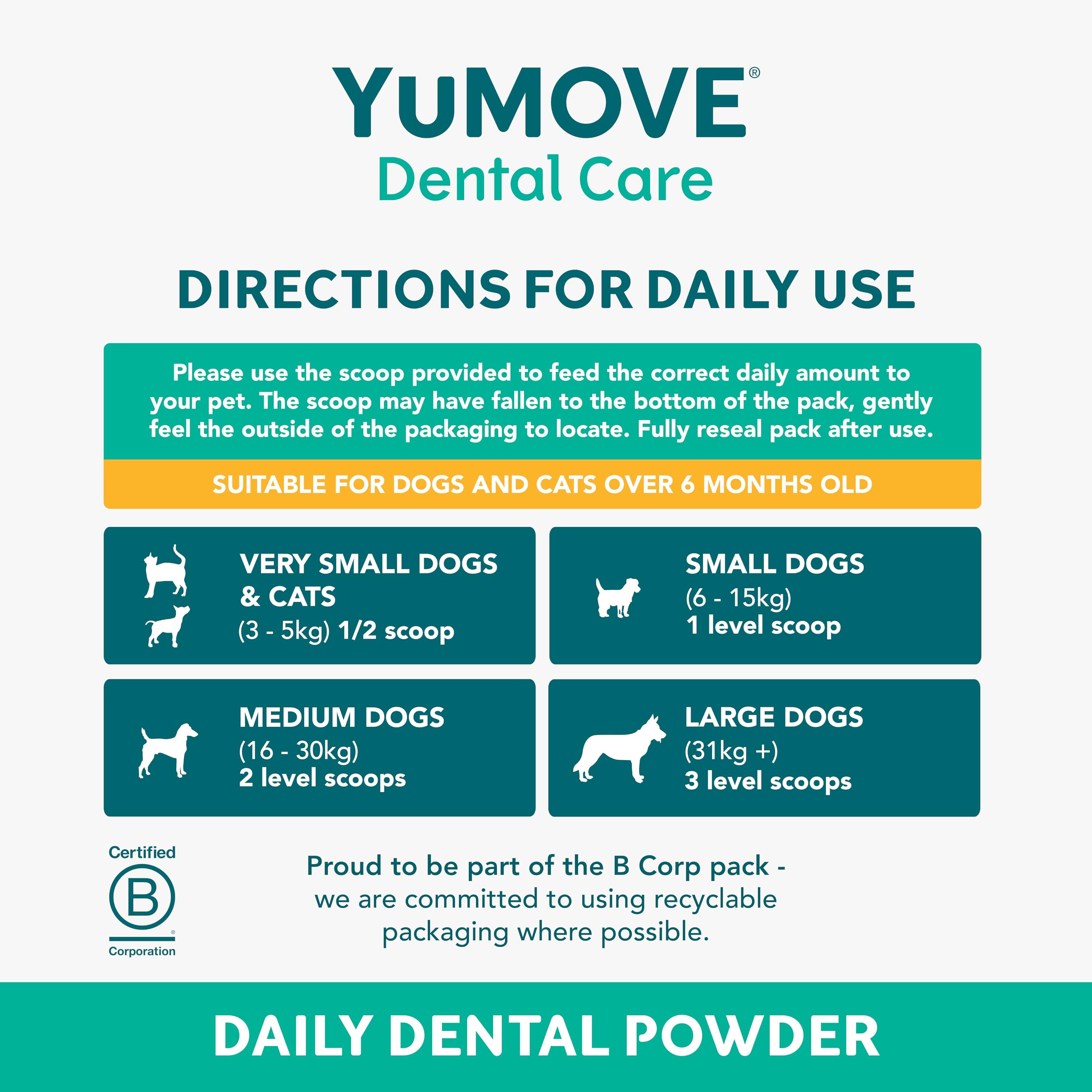 YuMOVE Daily Clean Dental Powder for Dogs & Cats | Targets Plaque & Supports Fresh Breath 4