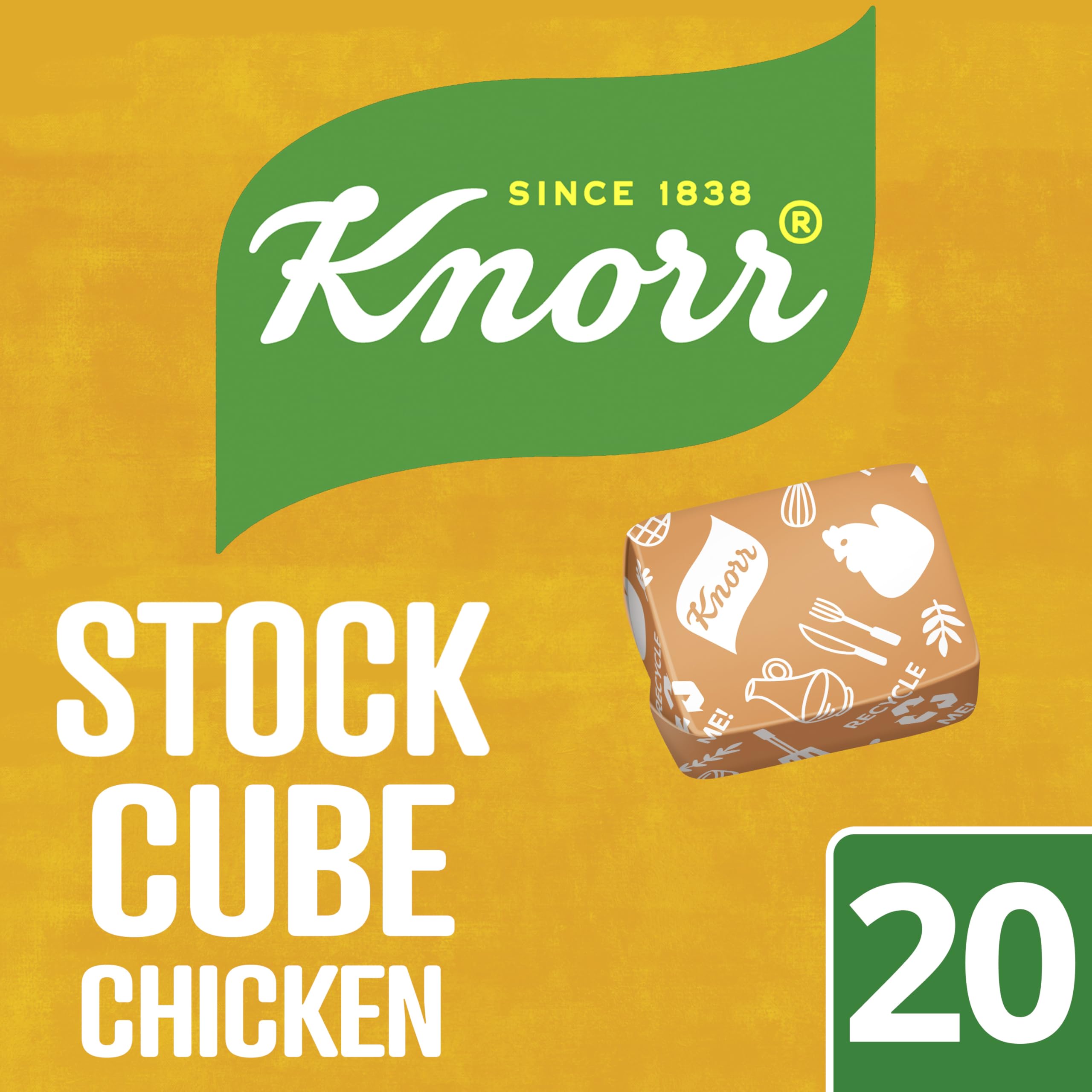 Knorr Chicken Stock Cubes - 20 x 10g Pack | Gluten-Free, No Artificial Colours or Preservatives 2