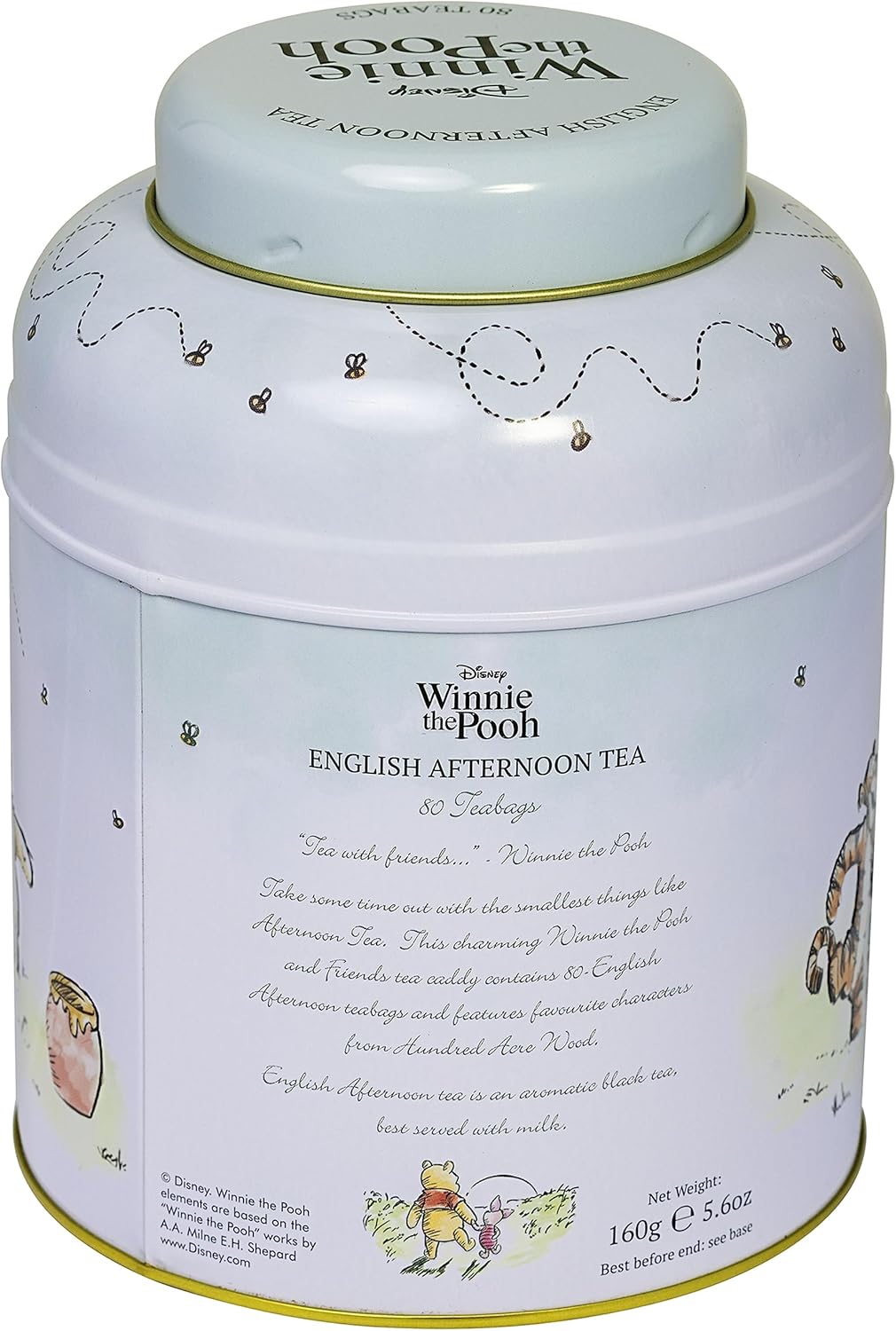 New English Teas Winnie the Pooh & Friends Tea Caddy with 80 English Breakfast Teabags