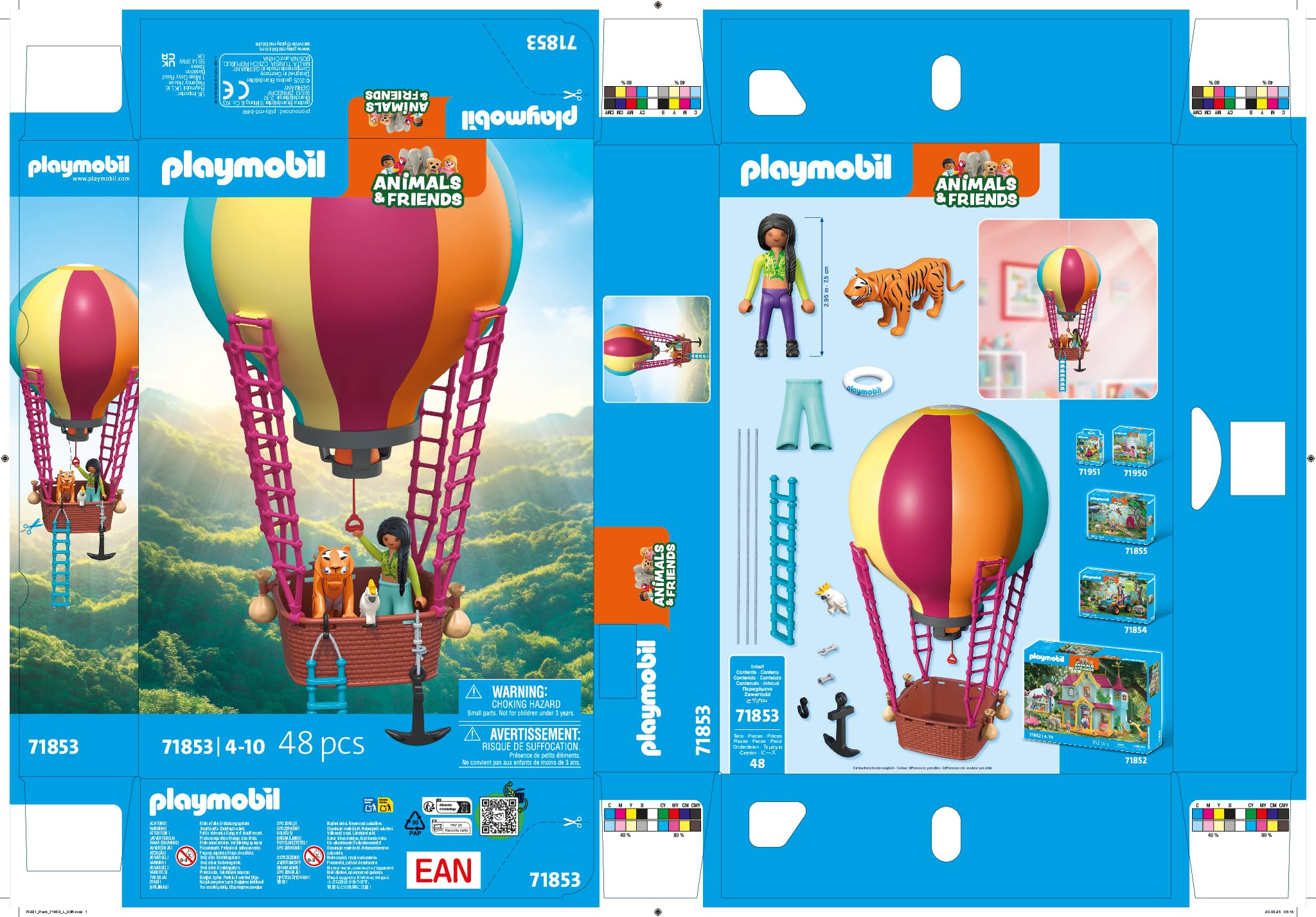 Playmobil Balloon Journey Playset - Flying Adventure with Tiger & Cockatoo, Ages 4-10 14