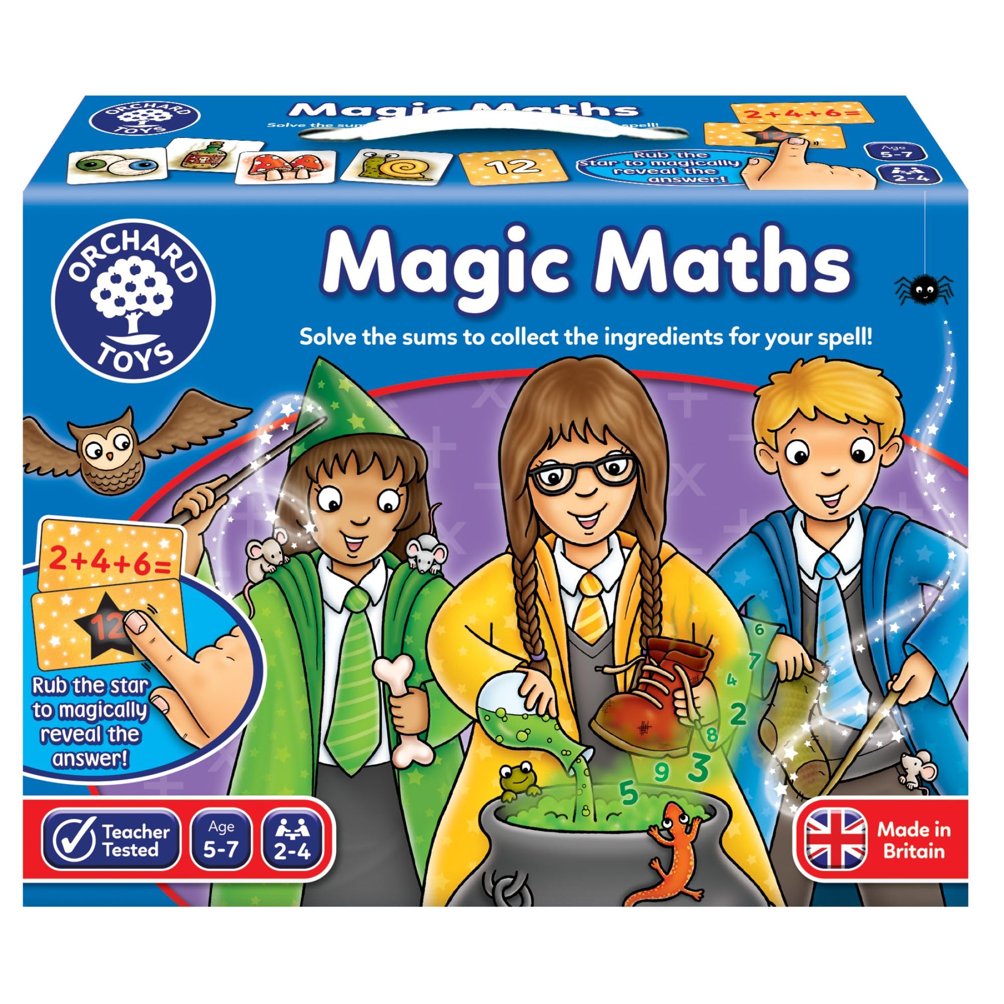 Orchard Toys Magic Maths Game - KS1 Addition Subtraction Multiplication | Ages 5-7 | 2-4 Players 1