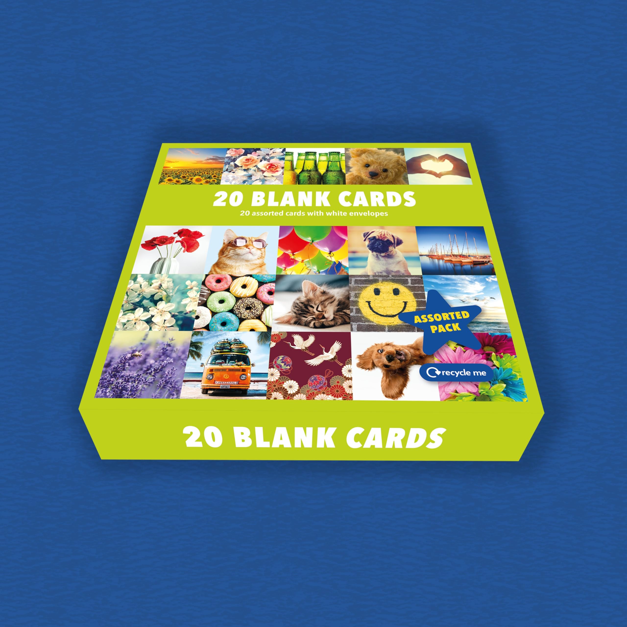 Piccadilly Greetings Assorted Blank Cards Multipack - 20 Cards, 16x16 cm, FSC Mix Approved 5