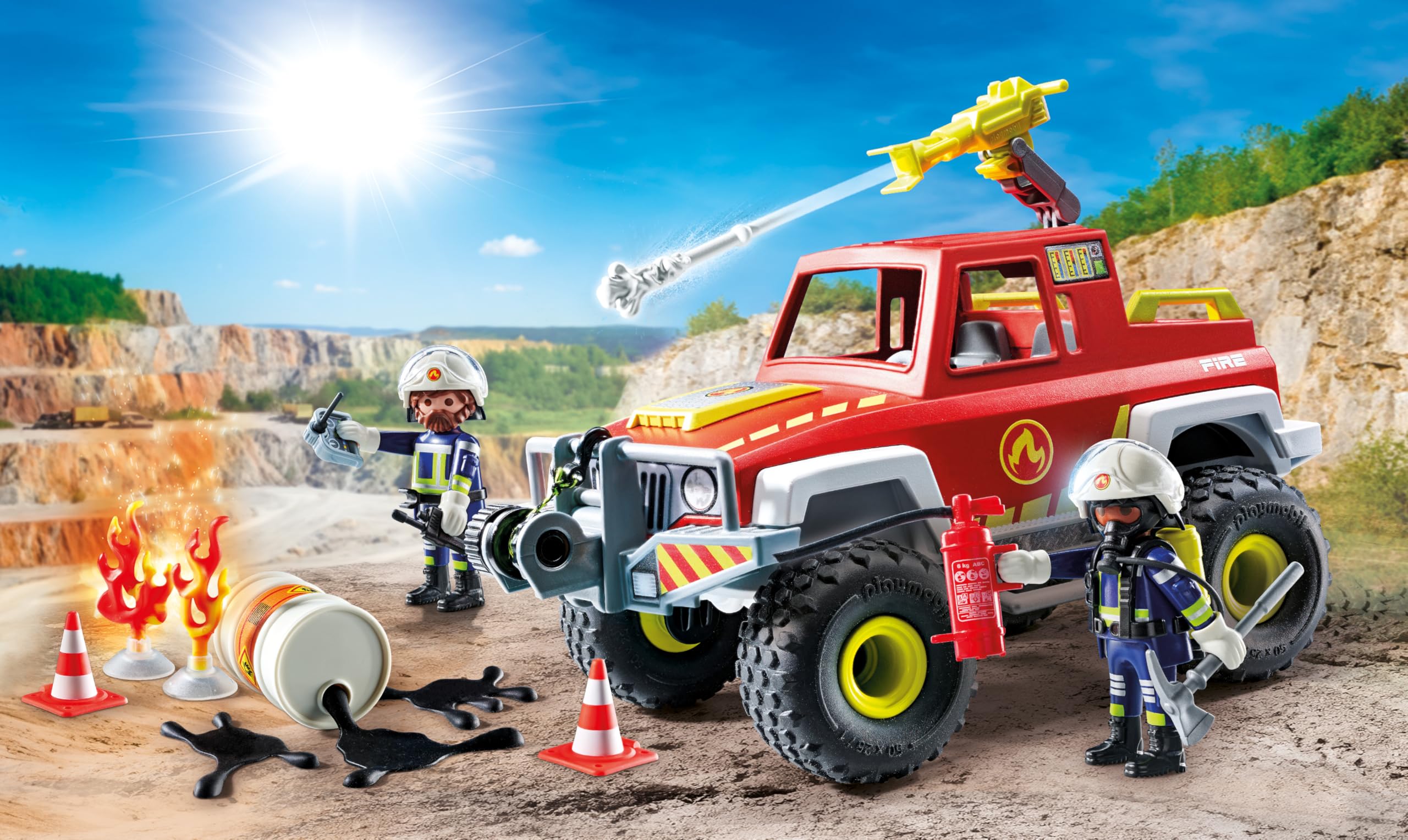 Playmobil Fire Truck Playset - Red, Plastic, Ages 4+ 4