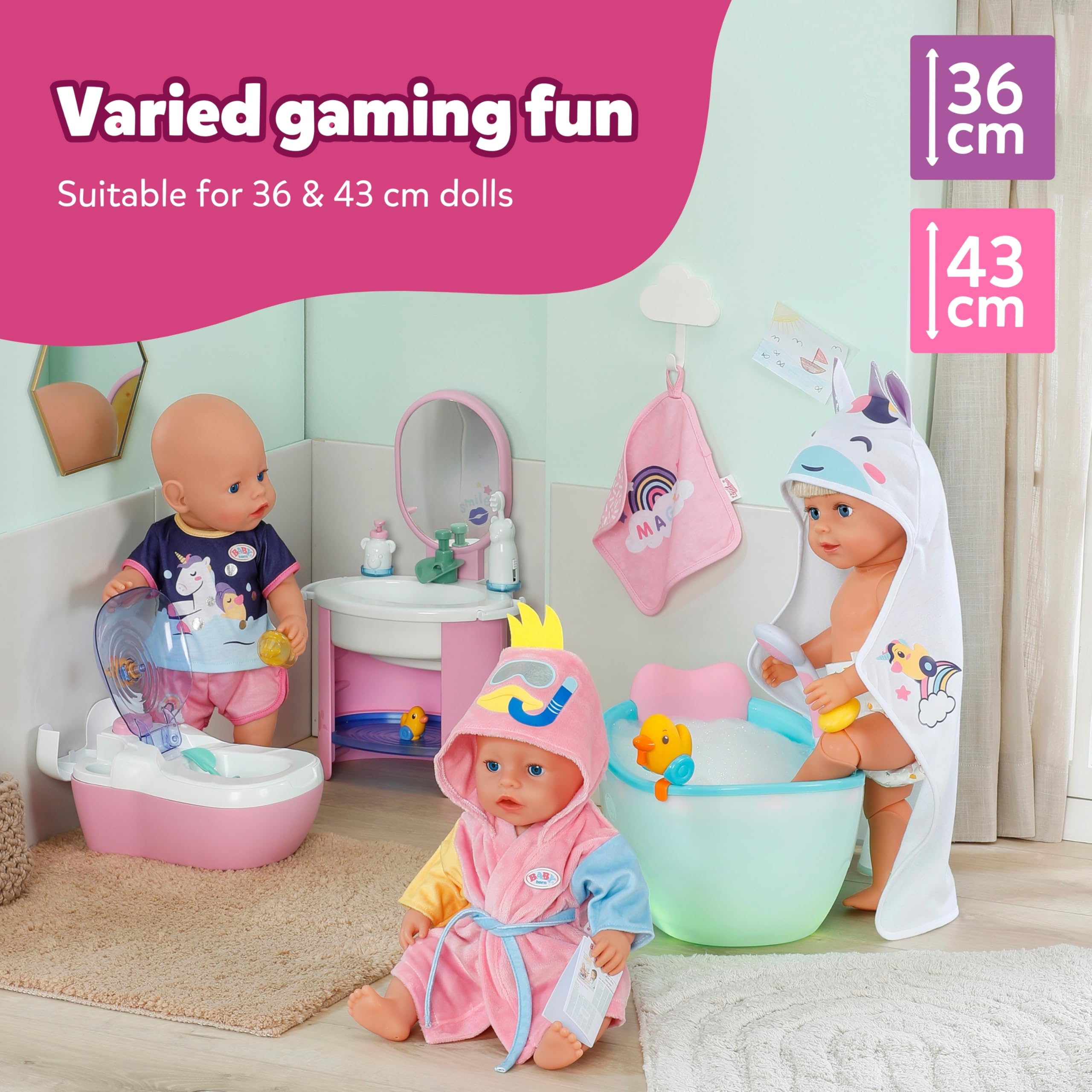 BABY born Toilet - Doll Toilet with Flushing Sounds, Toilet Song & Accessories 5