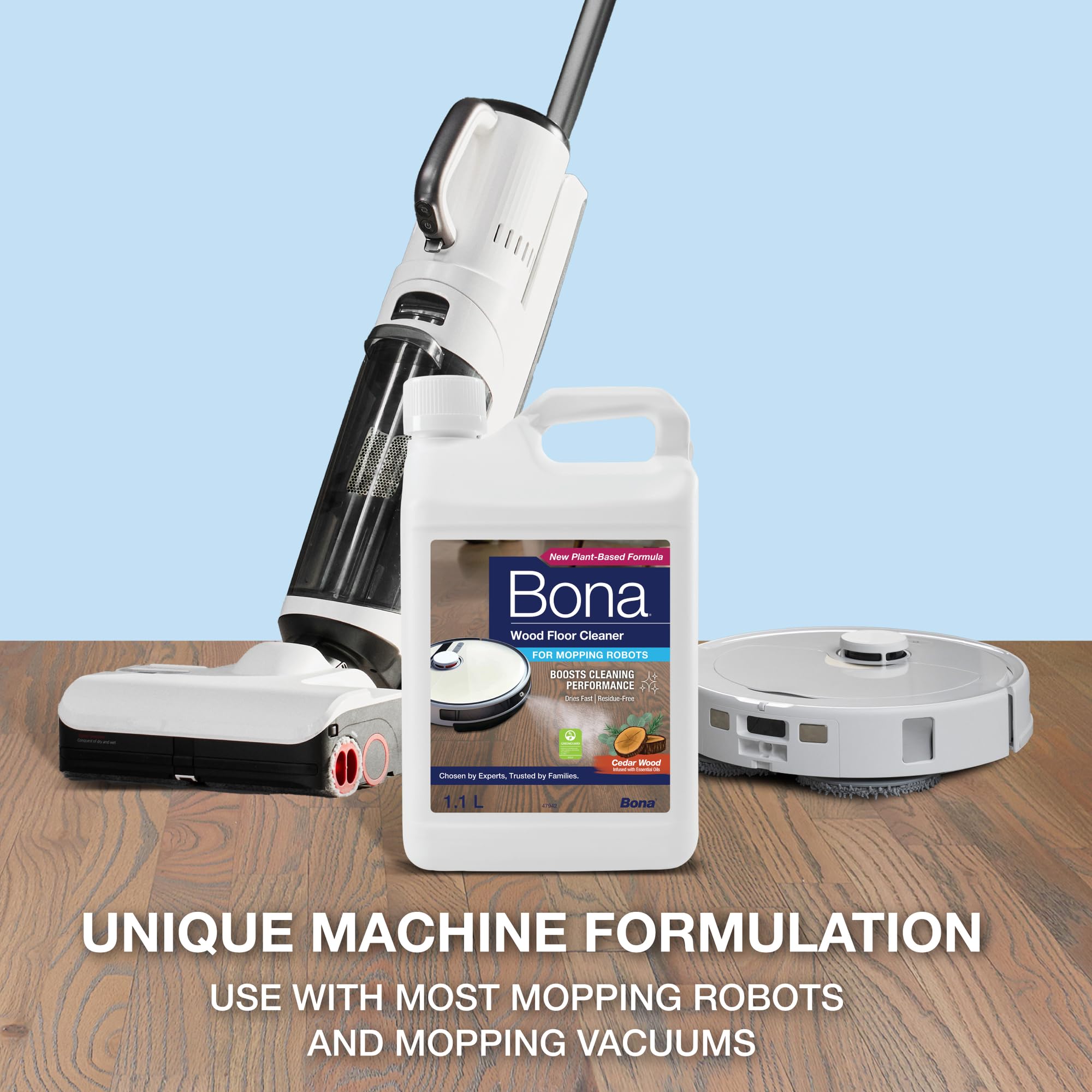 Bona Wood Floor Cleaner Concentrate for Mopping Robots | pH Balanced | Cedar Wood Scent | 1.1 L 6