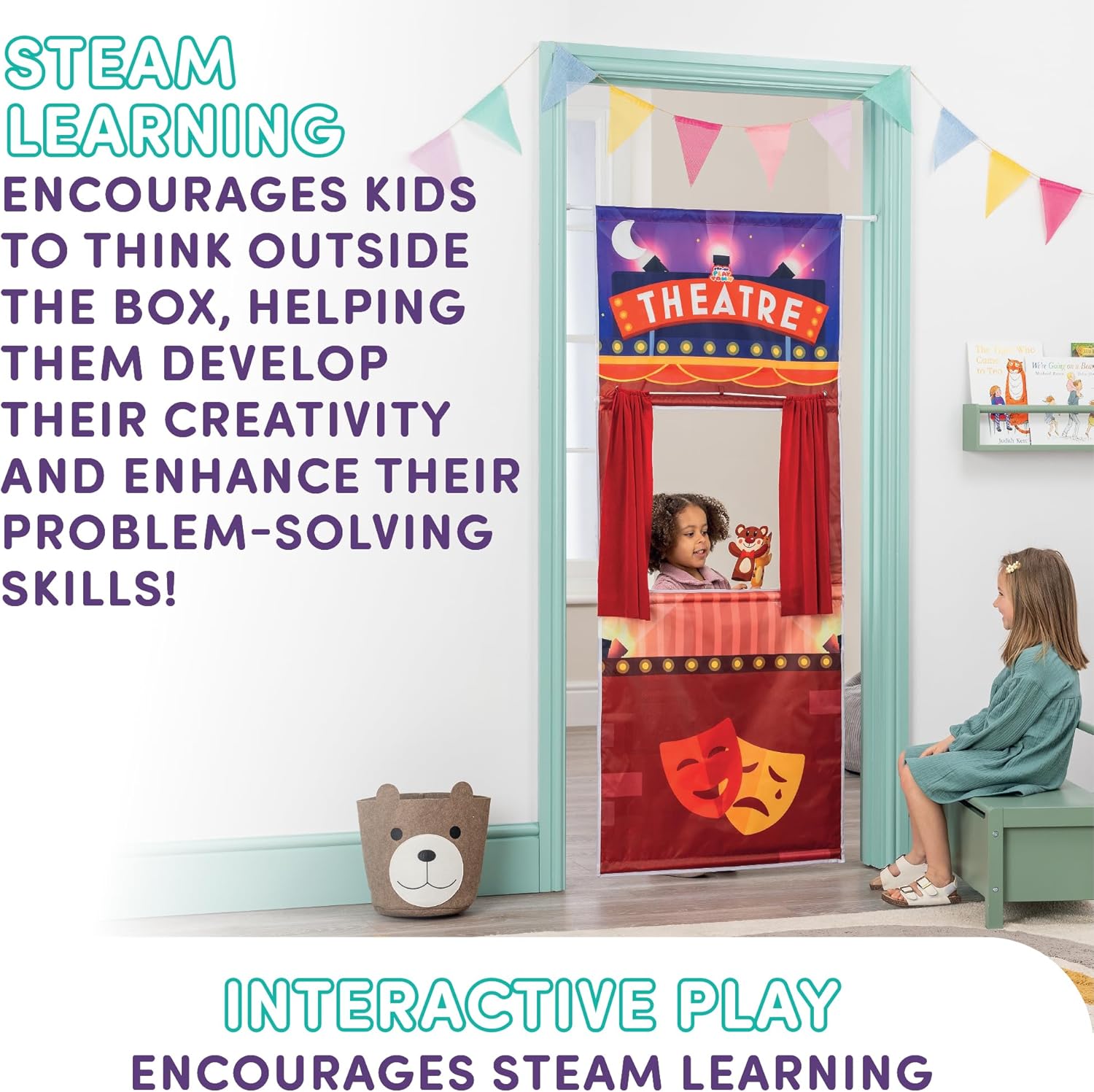 Pop-Up Play Town Puppet Theatre - Doorway Playset for Kids 3-7 Years 5