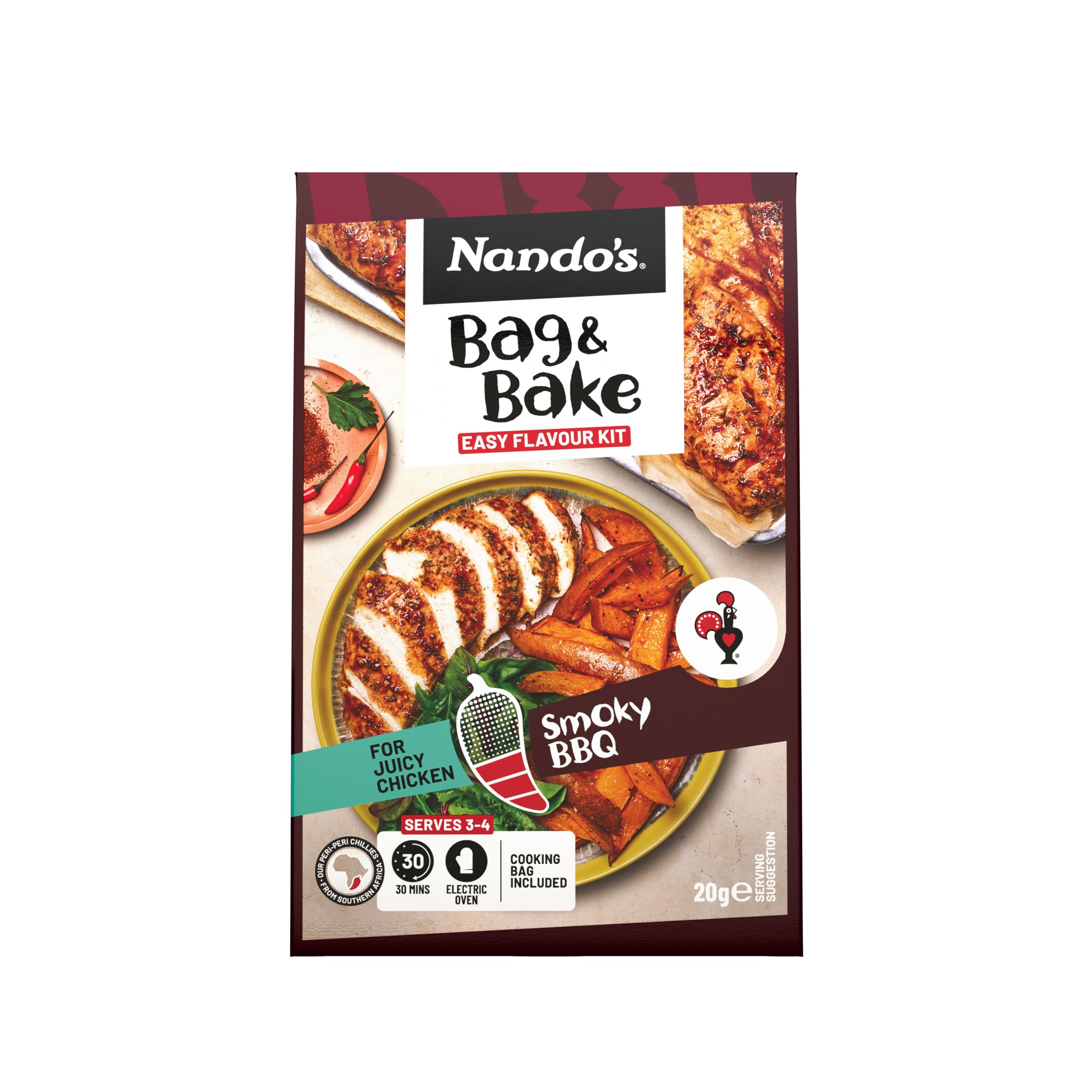 Nando's Smokey BBQ Bag & Bake Seasoning - Oven Safe up to 425°F | 20g 1