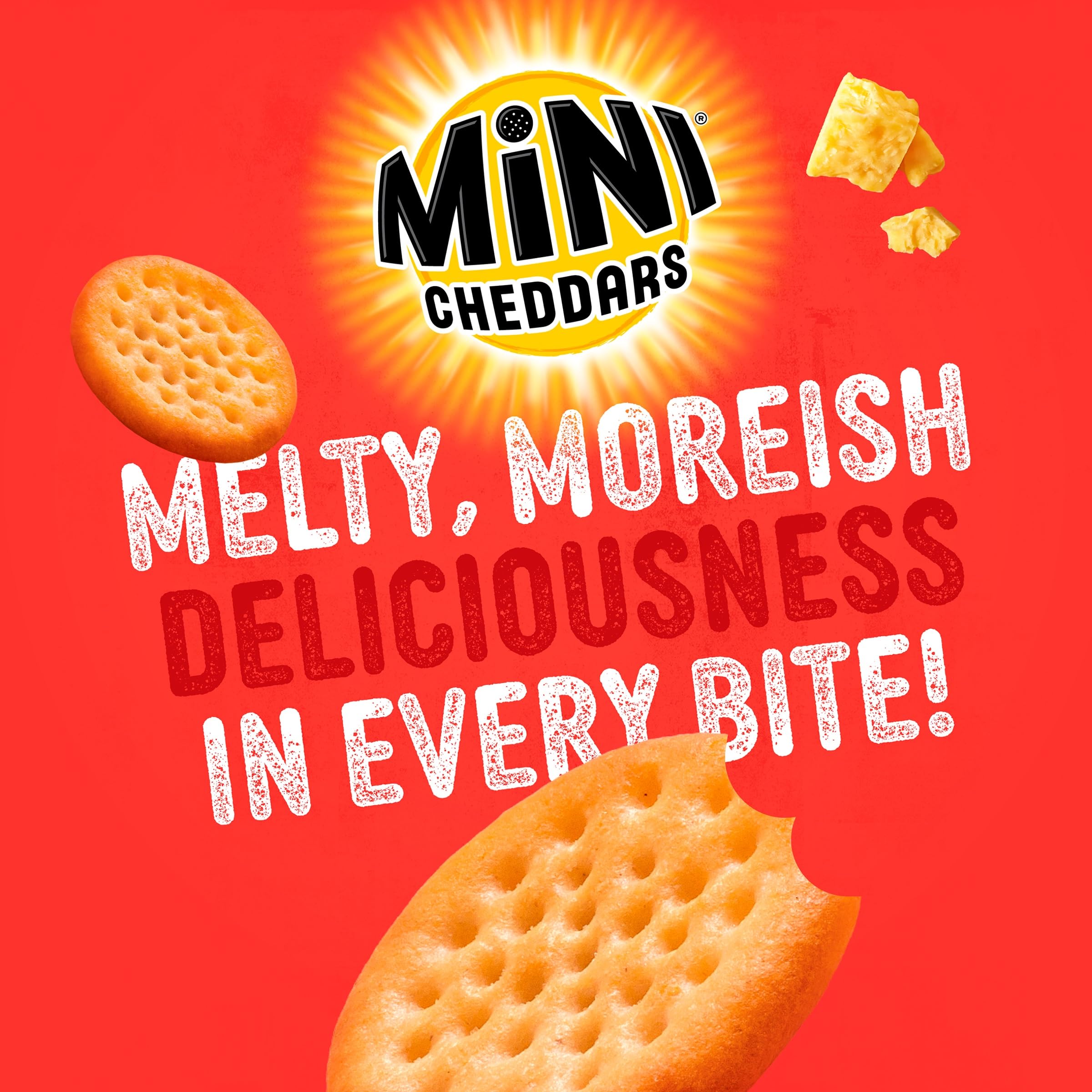 Jacob's Mini Cheddars Red Leicester Flavour Multipack Crisps, Oven-Baked with Real Cheese 5