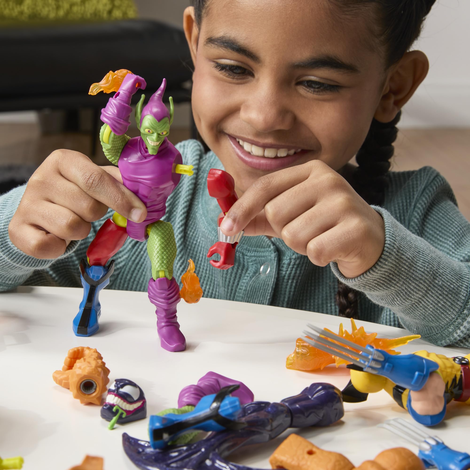 SPIDER-MAN MixMashers Green Goblin Action Figure - 5 Inch | Interchangeable Parts | Ages 4+ 7