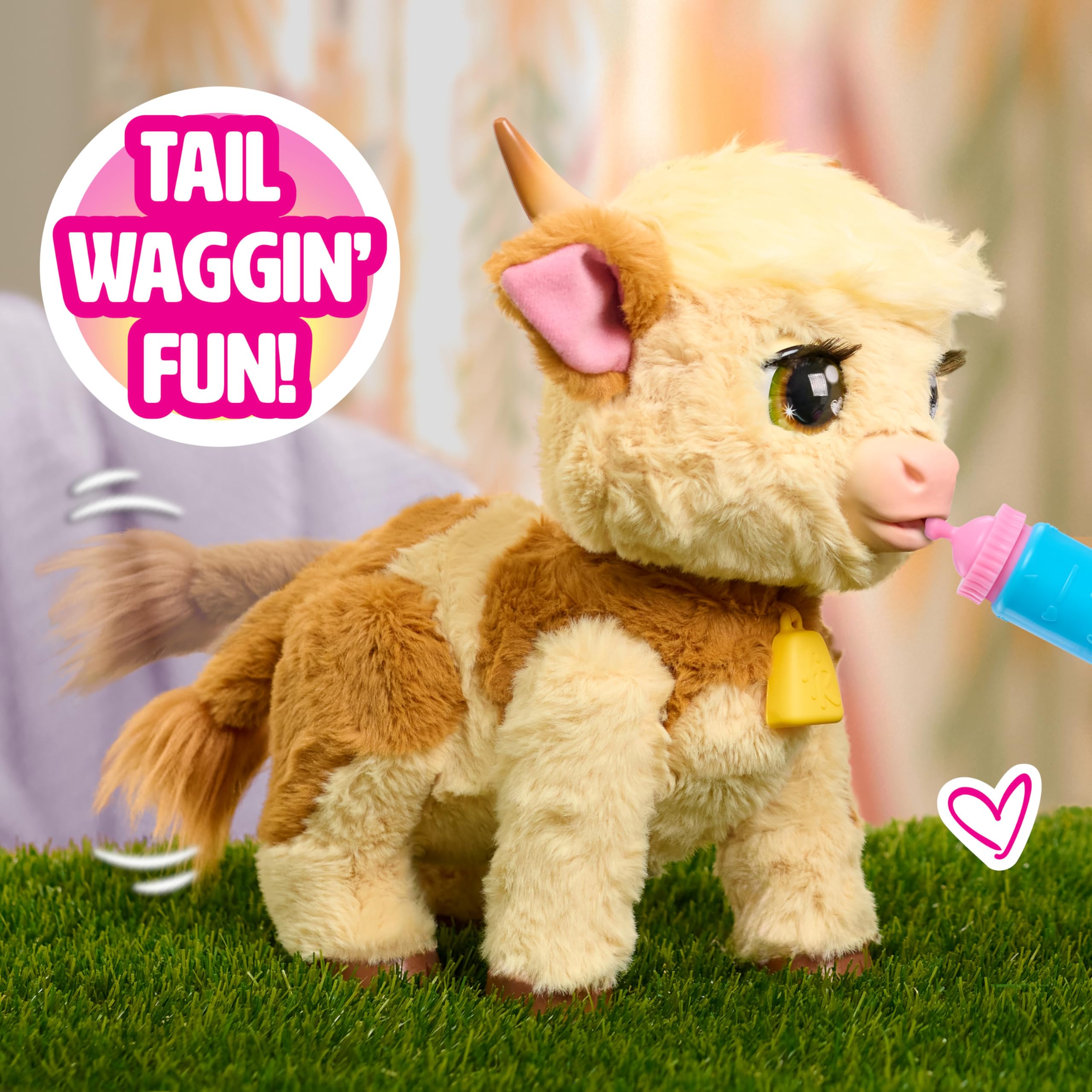 furReal Maggie the Feed & Follow Cow - Interactive Plush Toy for Ages 4+ 3