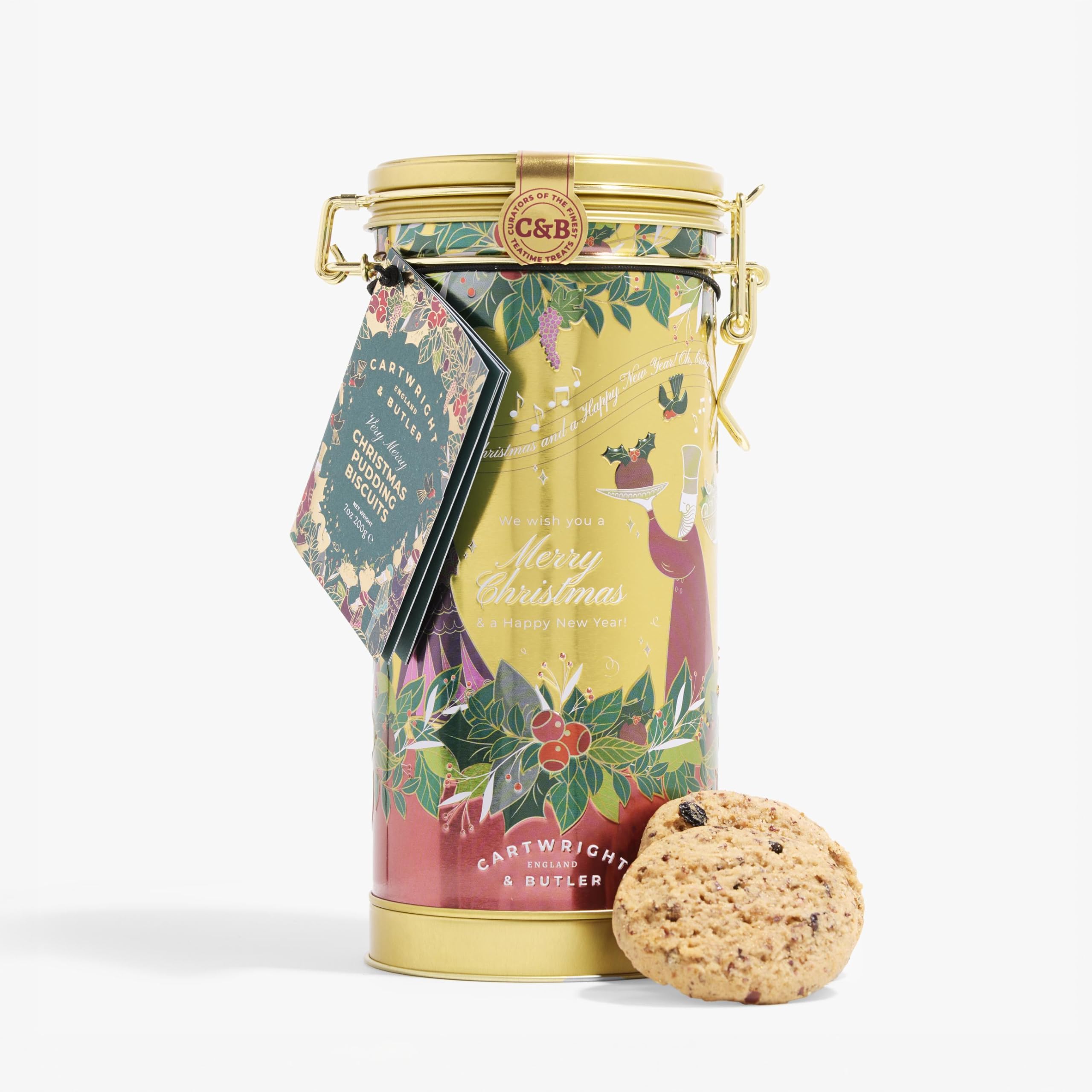 Cartwright & Butler Merry Christmas Pudding Biscuits in Musical Tin 3