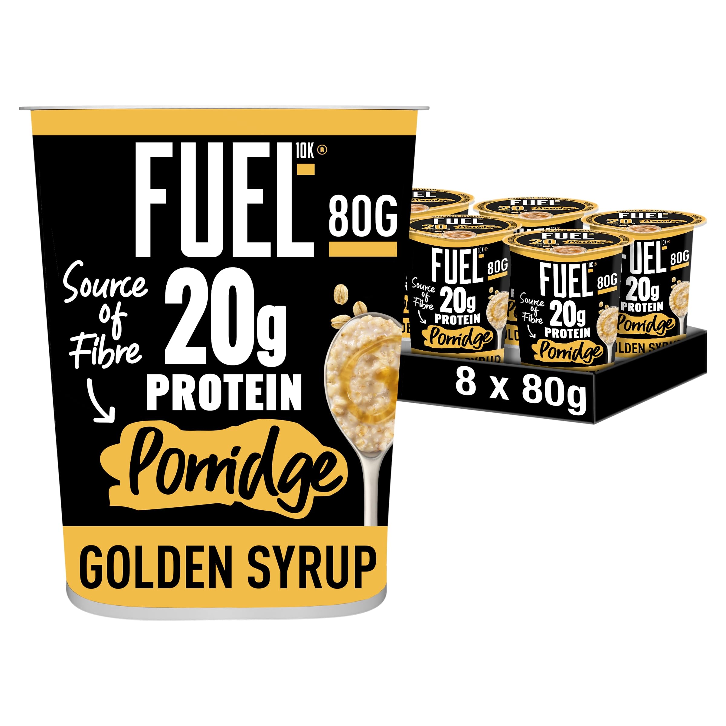 FUEL10K Golden Syrup Porridge Pot - 20g Protein, Source of Fibre | 8 Pack 1