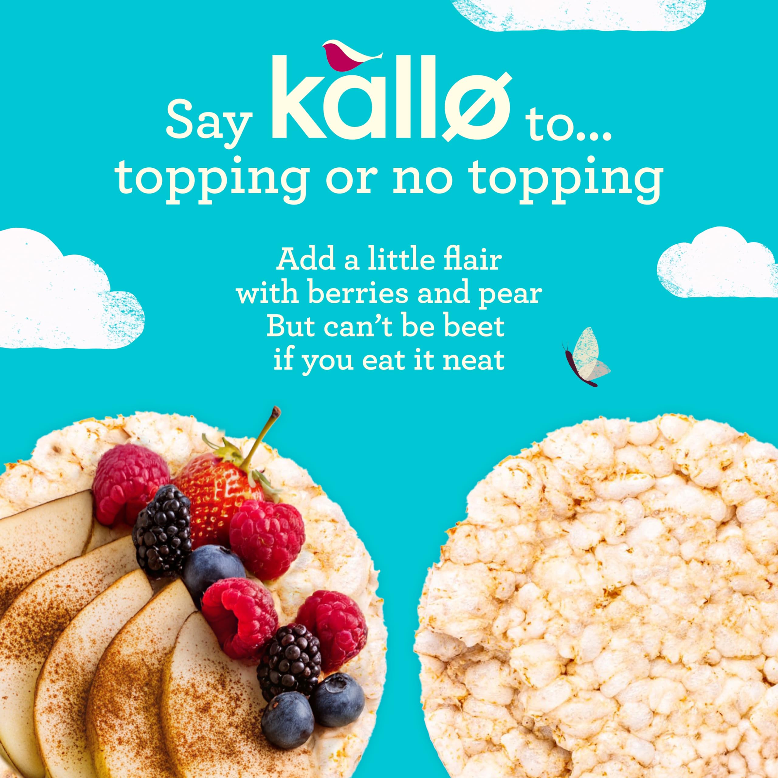 Kallo Strawberry Puffed Oat Cakes - Gluten-Free, High Fibre, Cholesterol Lowering | 122g Pack 5