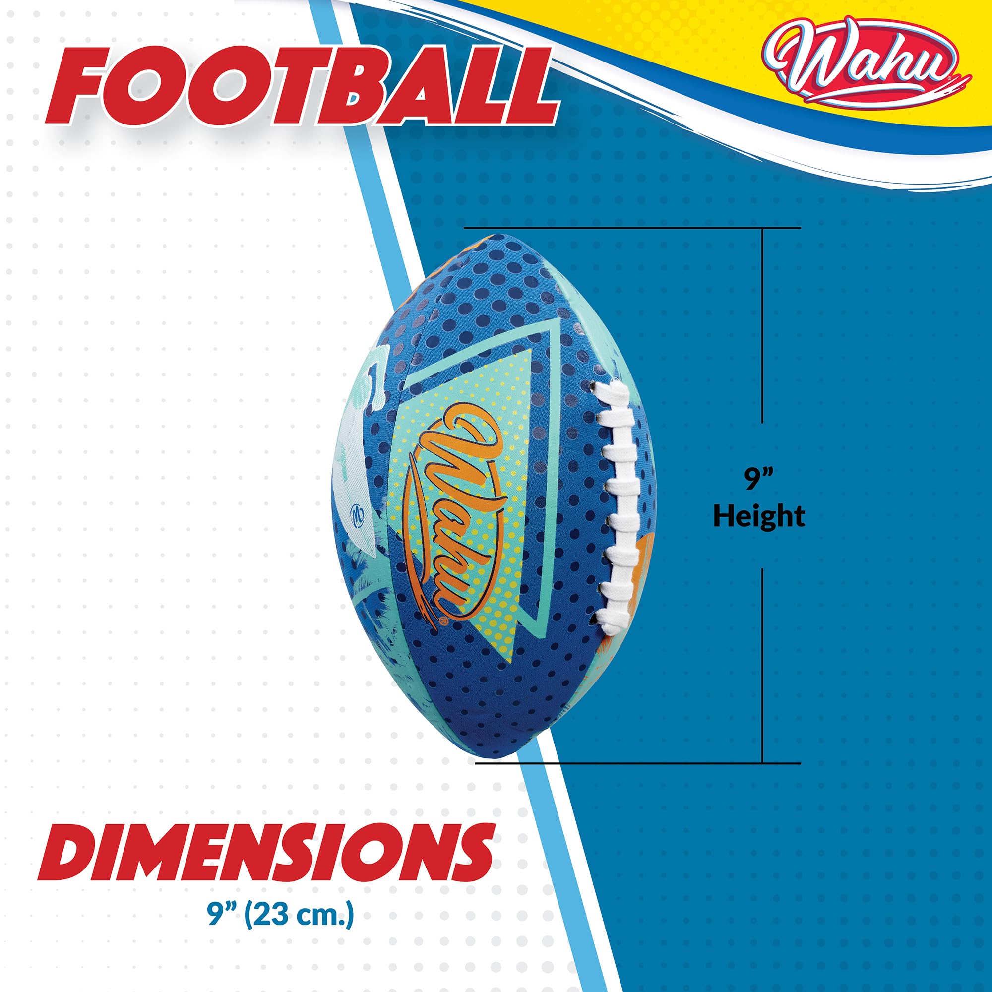 WAHU American Football - 9 Inch Size | 100% Waterproof Neoprene Cover | Multicolor 8