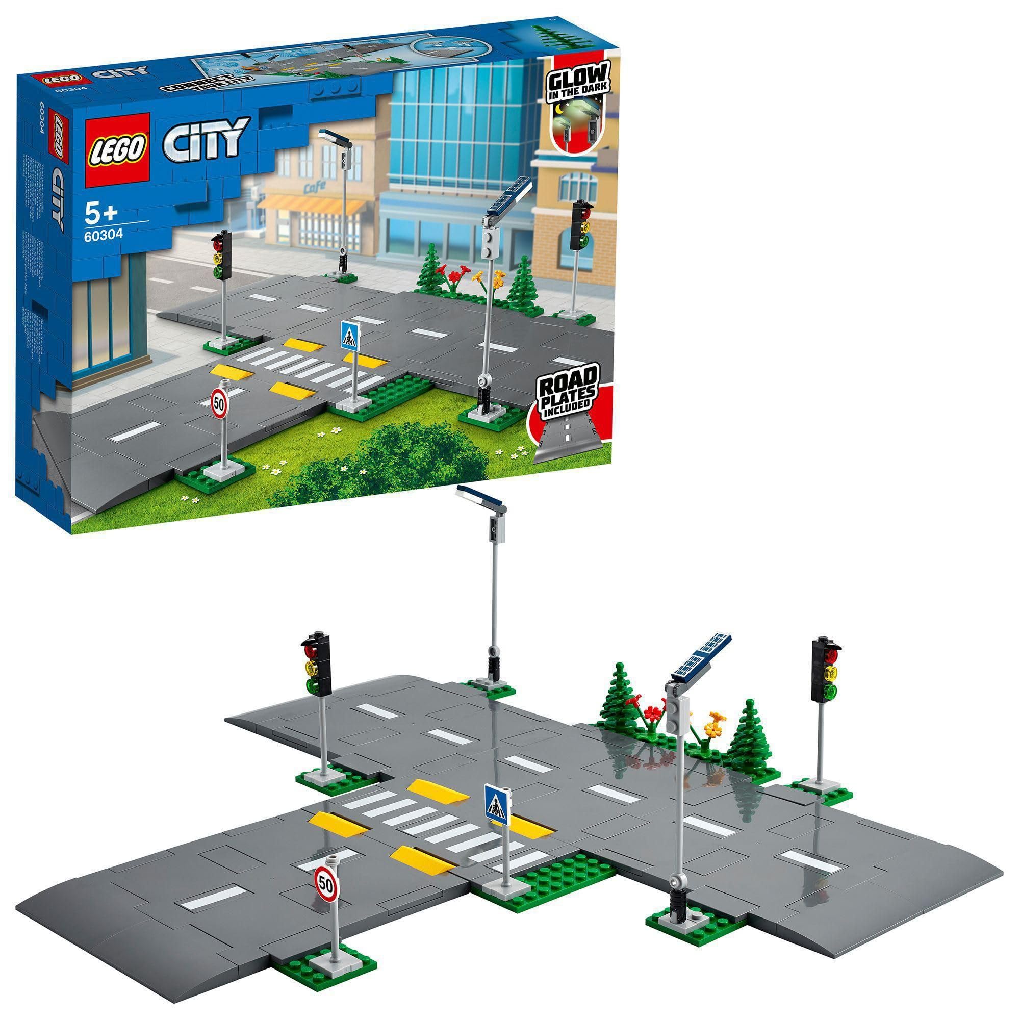 LEGO City Road Plates Building Set 60304 with Traffic Lights and Glow in the Dark Bricks | Ages 5+ 1
