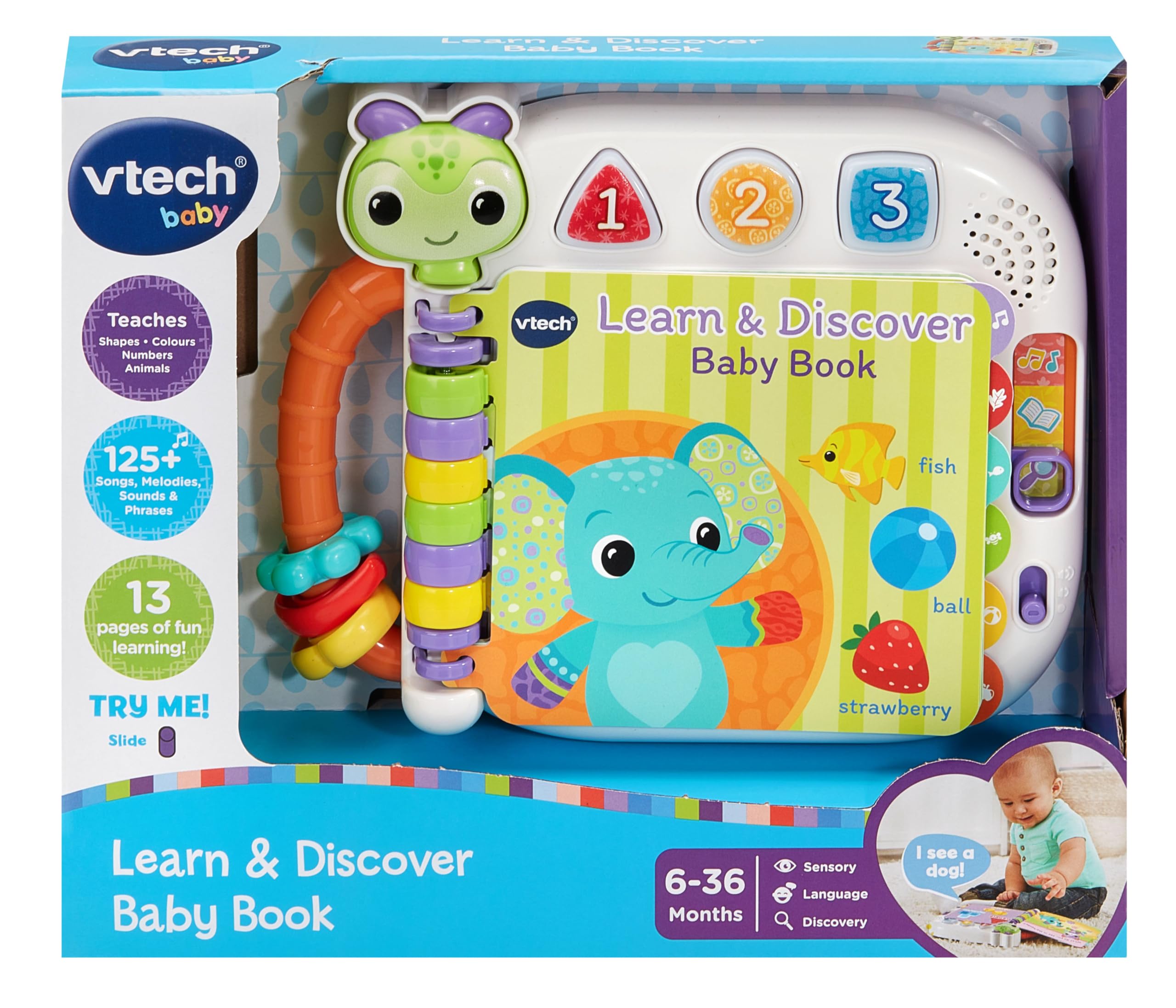 VTech Baby Learn and Discover Interactive Book | Ages 6-36 Months | 3 Modes 3