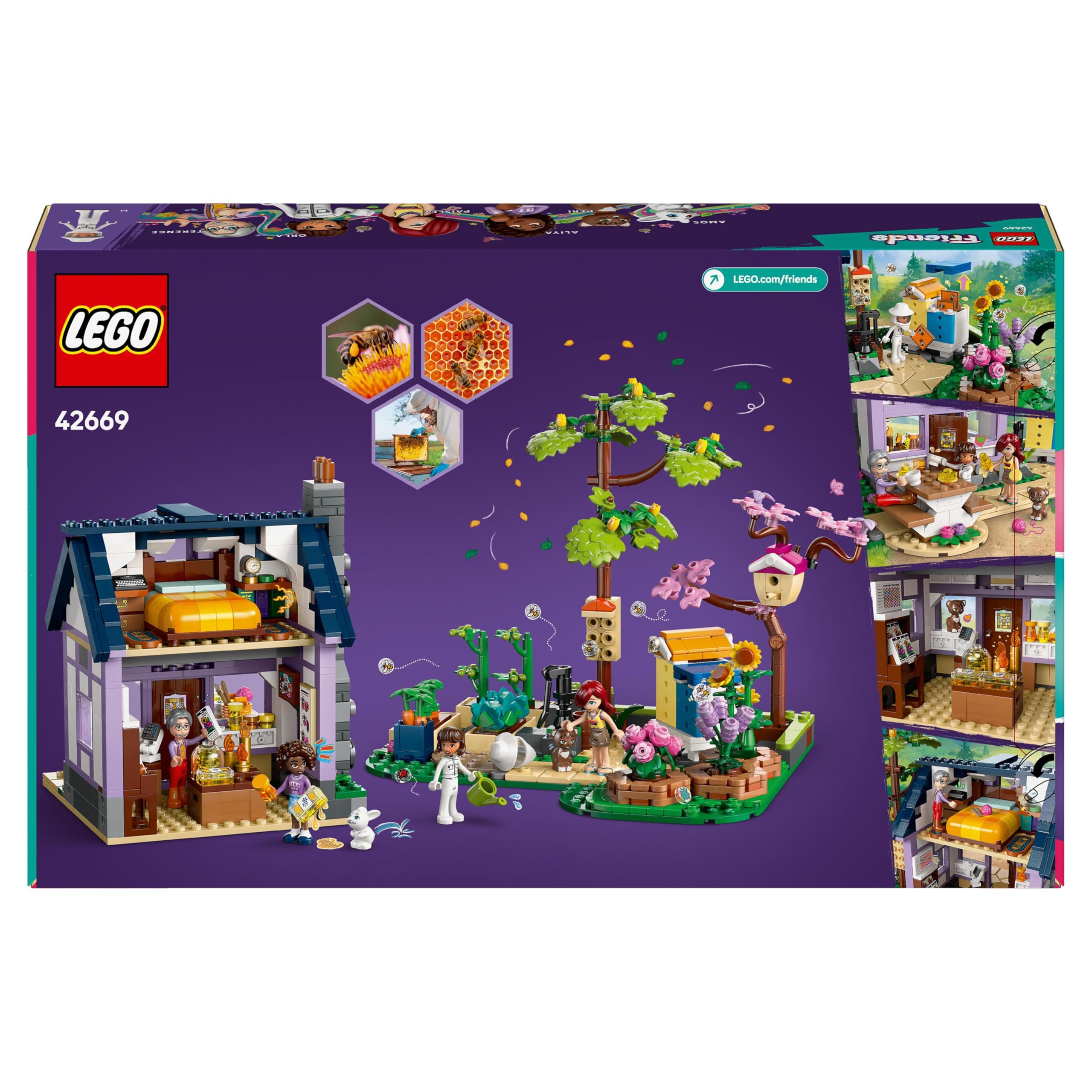 LEGO Friends Beekeepers’ House and Flower Garden Playset - 1161-Piece Building Set with 4 Mini Dolls, Cat and Rabbit Figures for Ages 12+ 4