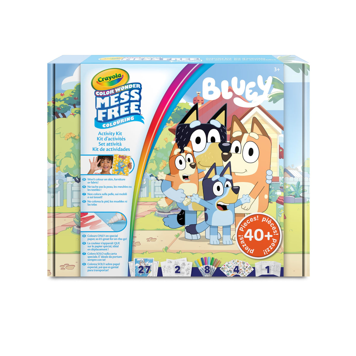 CRAYOLA Color Wonder Bluey Activity Kit - Mess-Free Colouring, 27 Pages, Ages 3+