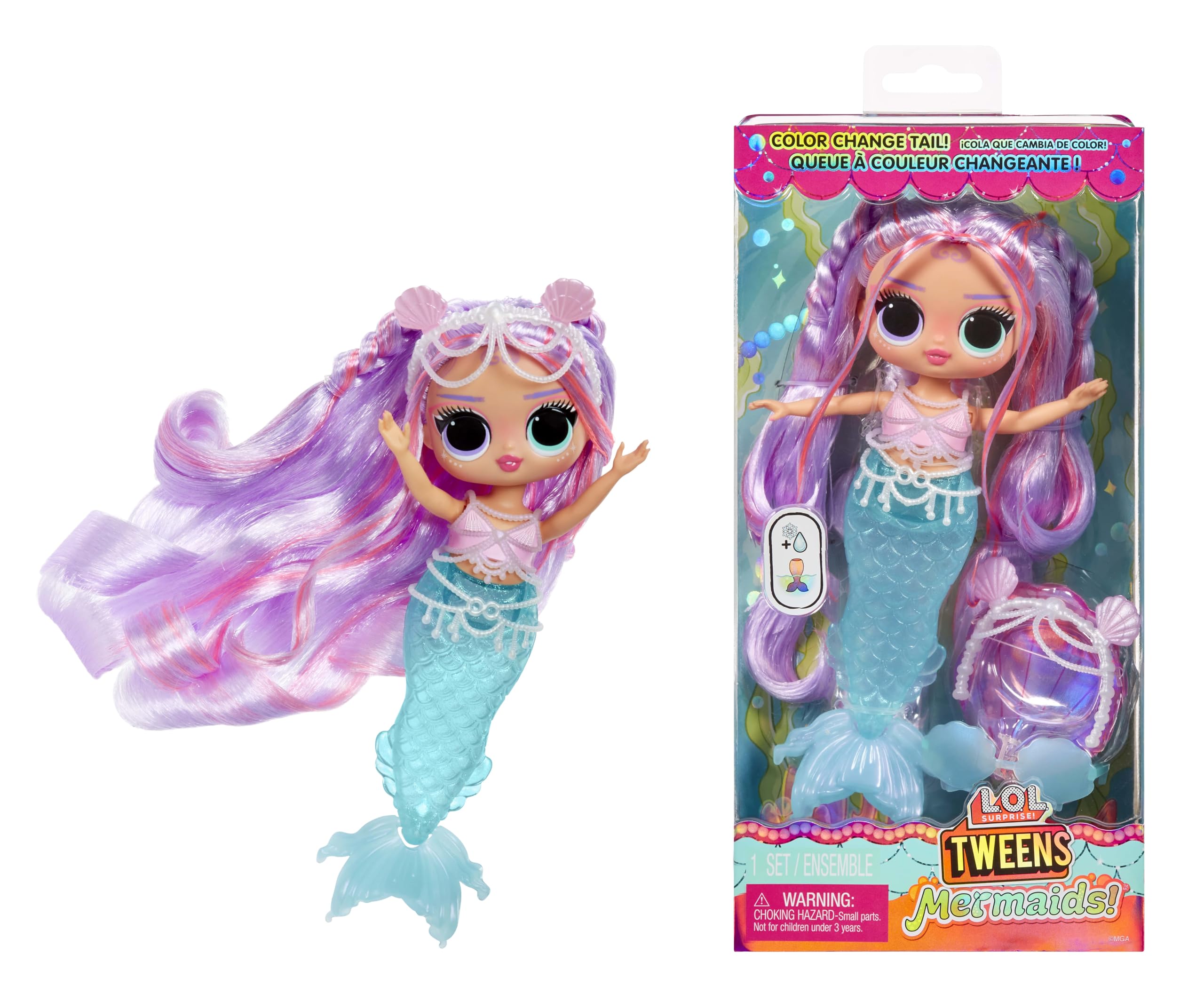 L.O.L. Surprise! Tweens Mermaid Lana Marine Fashion Doll | Colour Changing Tail | 10 Inches