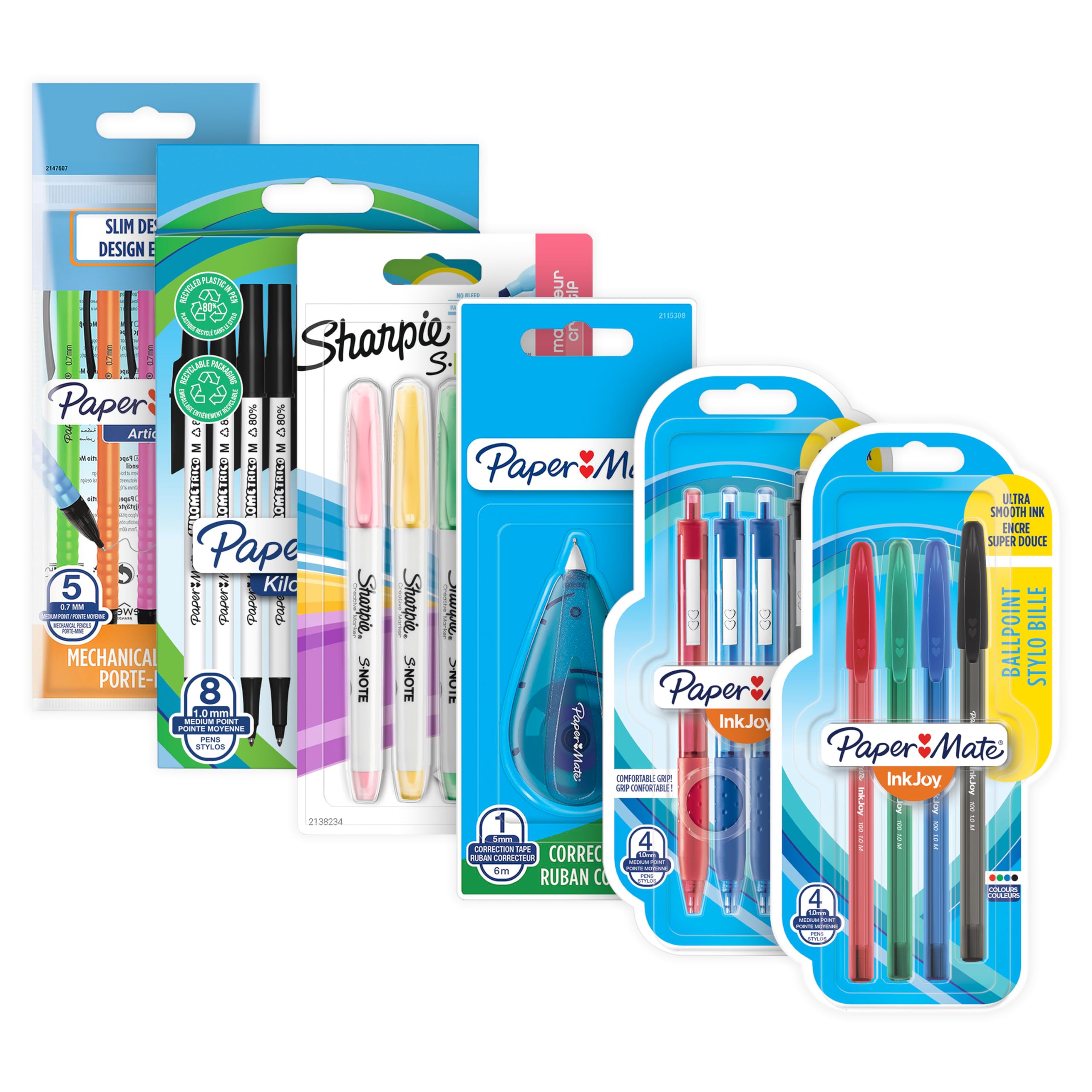 Paper Mate & Sharpie 26 Piece Pen and Pencil Set with Highlighters and Correction Tape | Assorted Colors 7