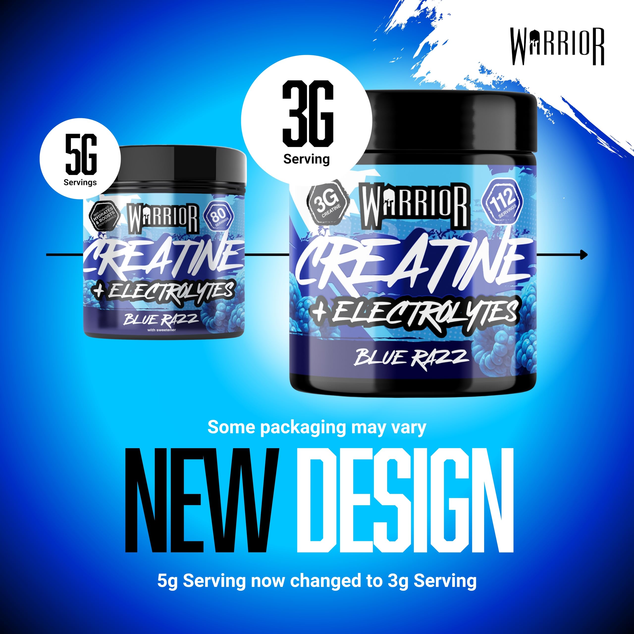 Warrior Creatine Monohydrate + Electrolytes Powder - 112 Servings, 360g | Strength & Hydration 2