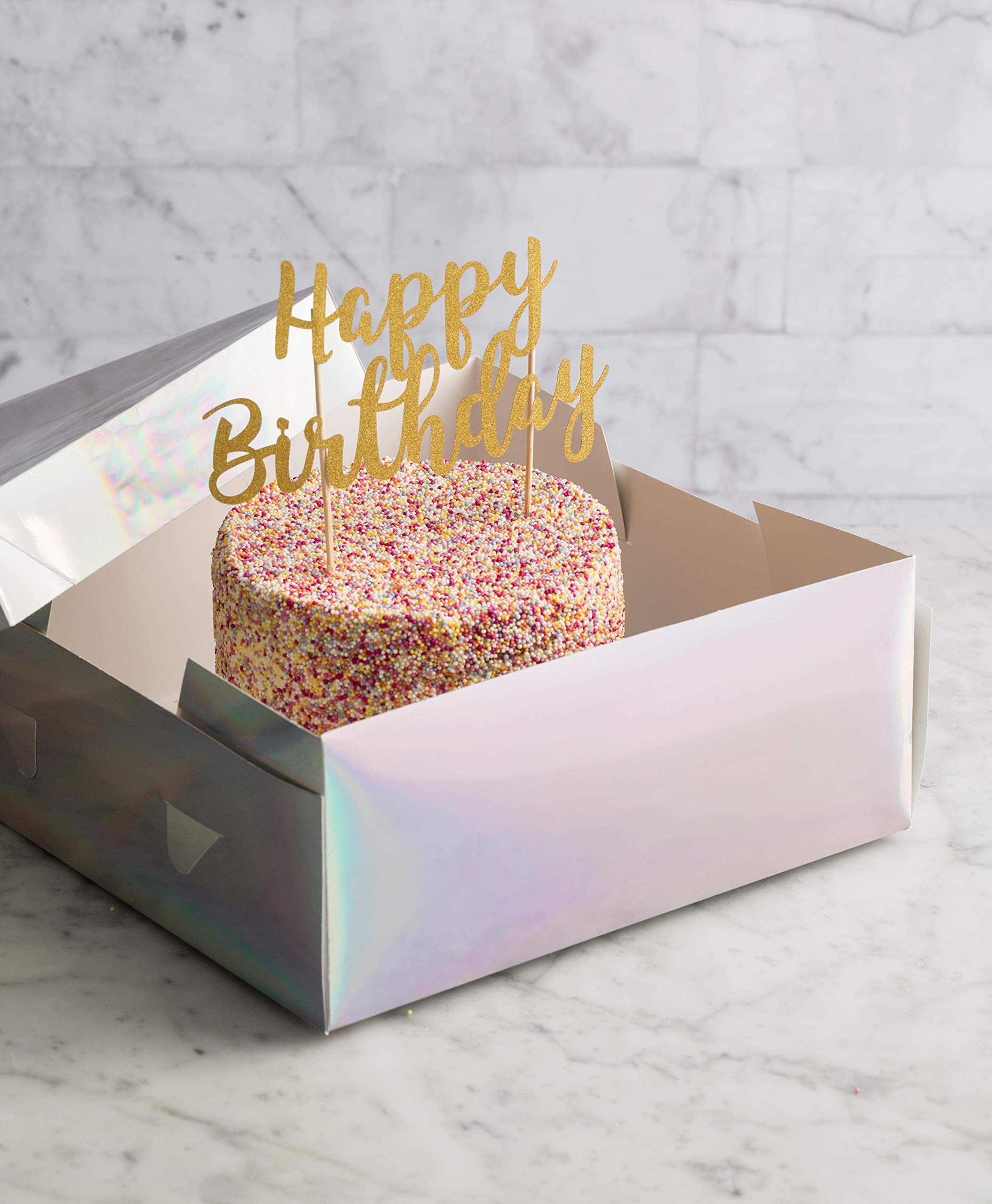 Mason Cash Happy Birthday Cake Topper - Reusable Gold Acrylic Cake Decoration 3