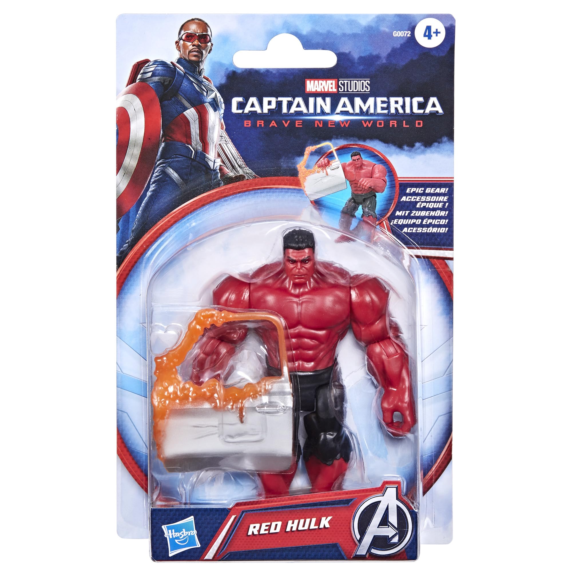 Marvel Avengers Epic Hero Series Red Hulk Action Figure - 10cm Scale, Ages 4+