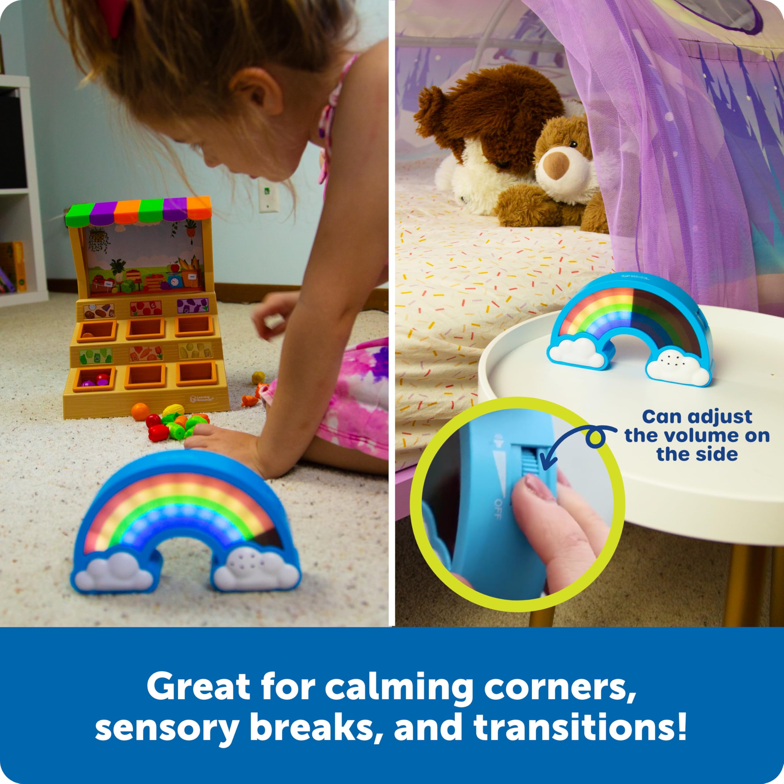 Learning Resources Rainbow Visual Timer for Kids | 5 Time Increments | Doubles as Night Light 4